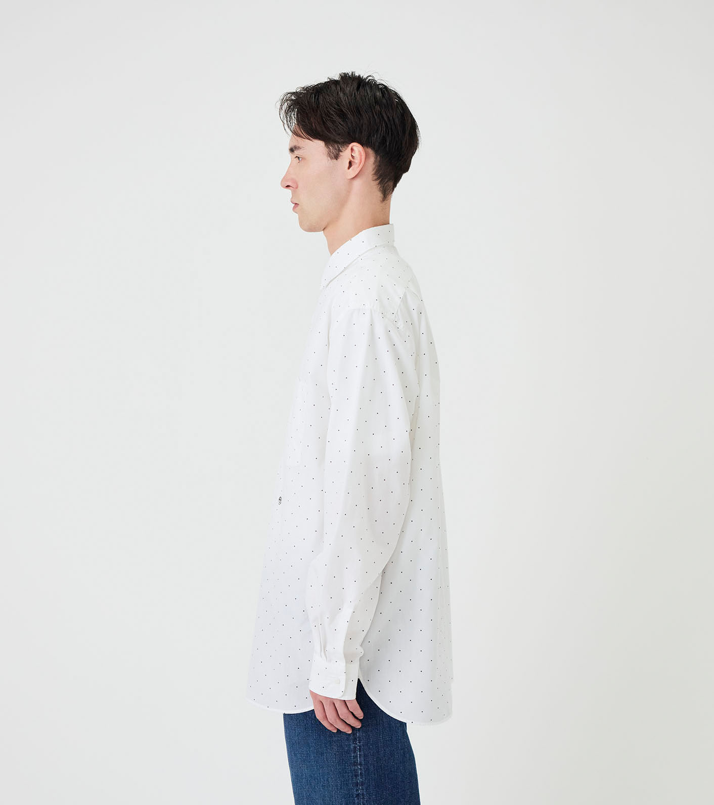 Regular Collar Dot Wind Shirt