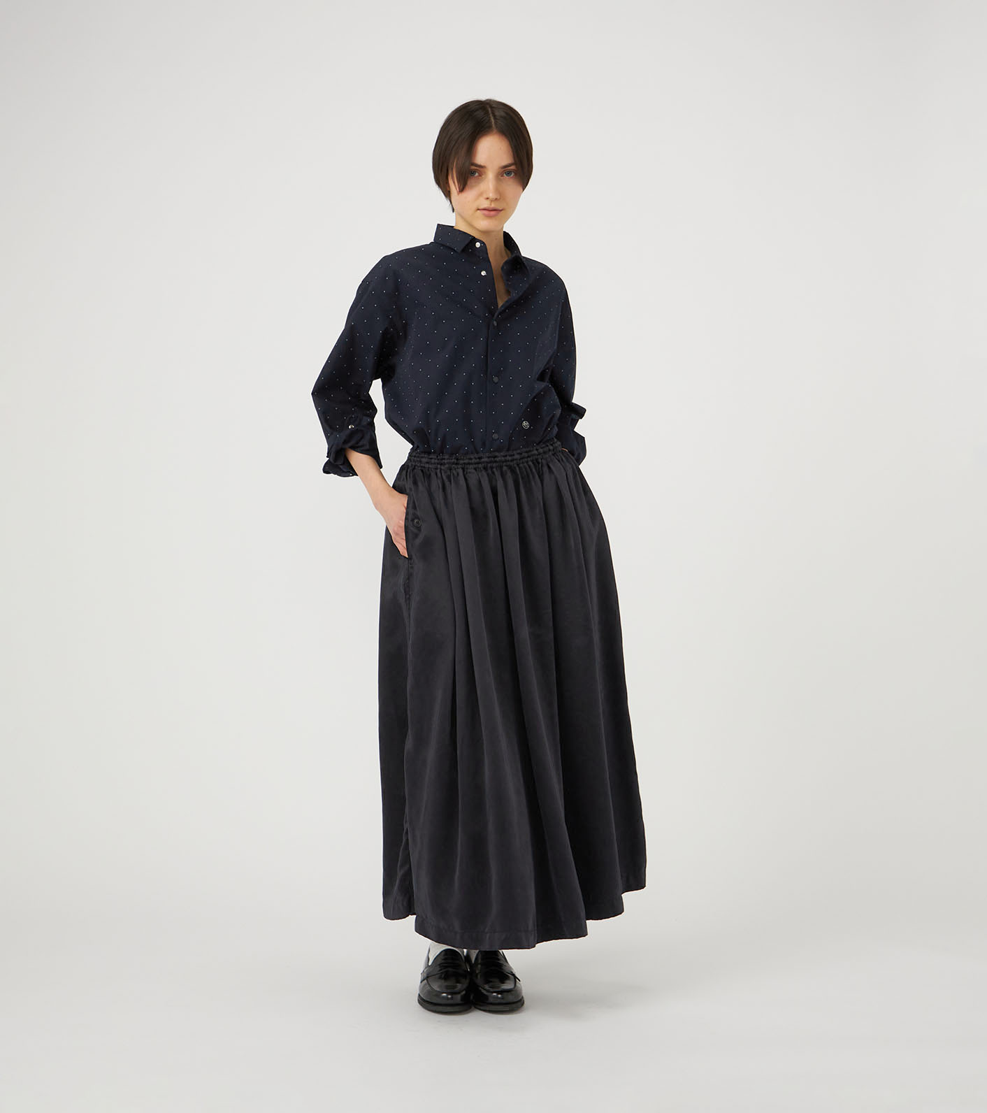 Regular Collar Dot Wind Shirt