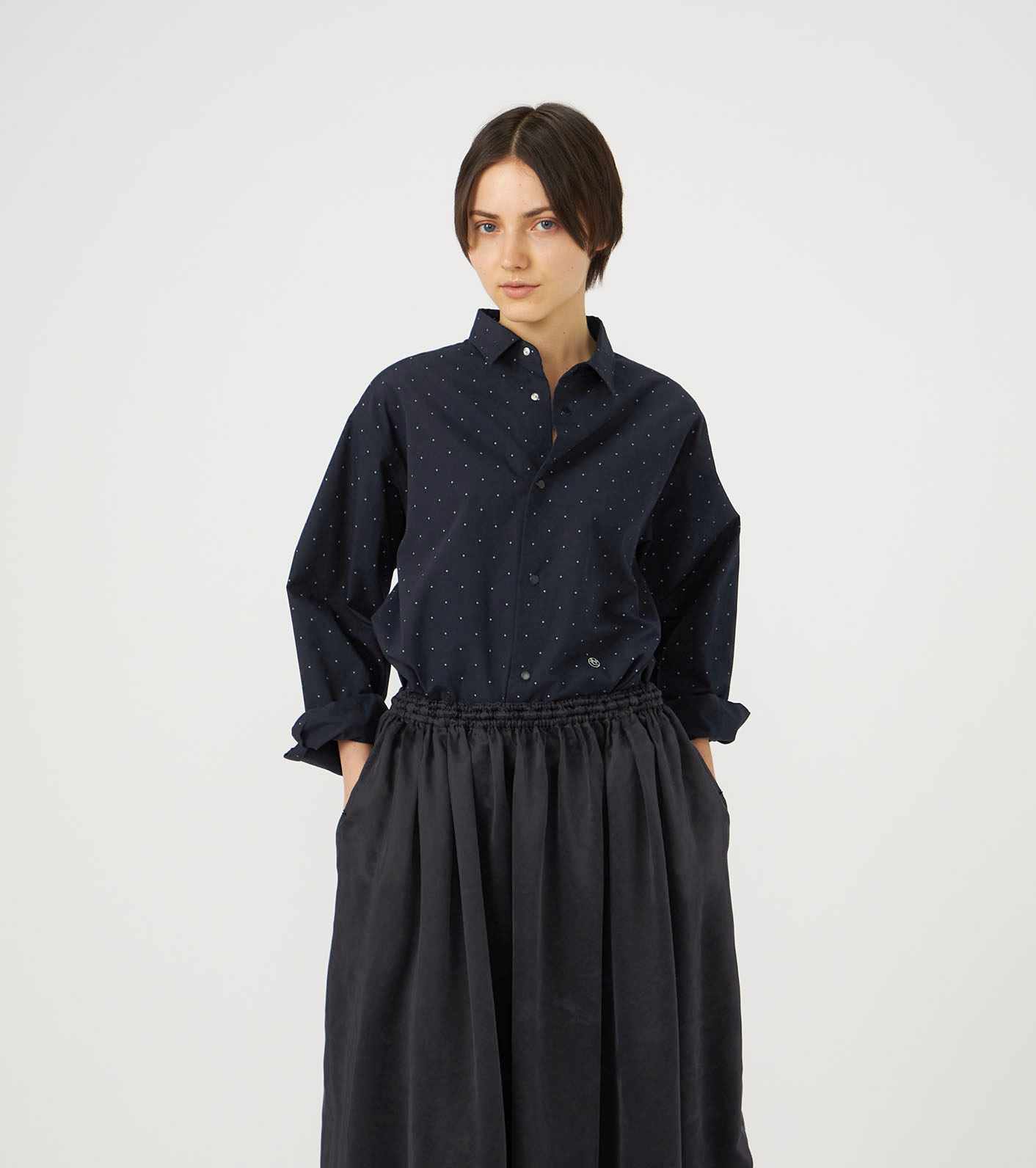 Regular Collar Dot Wind Shirt