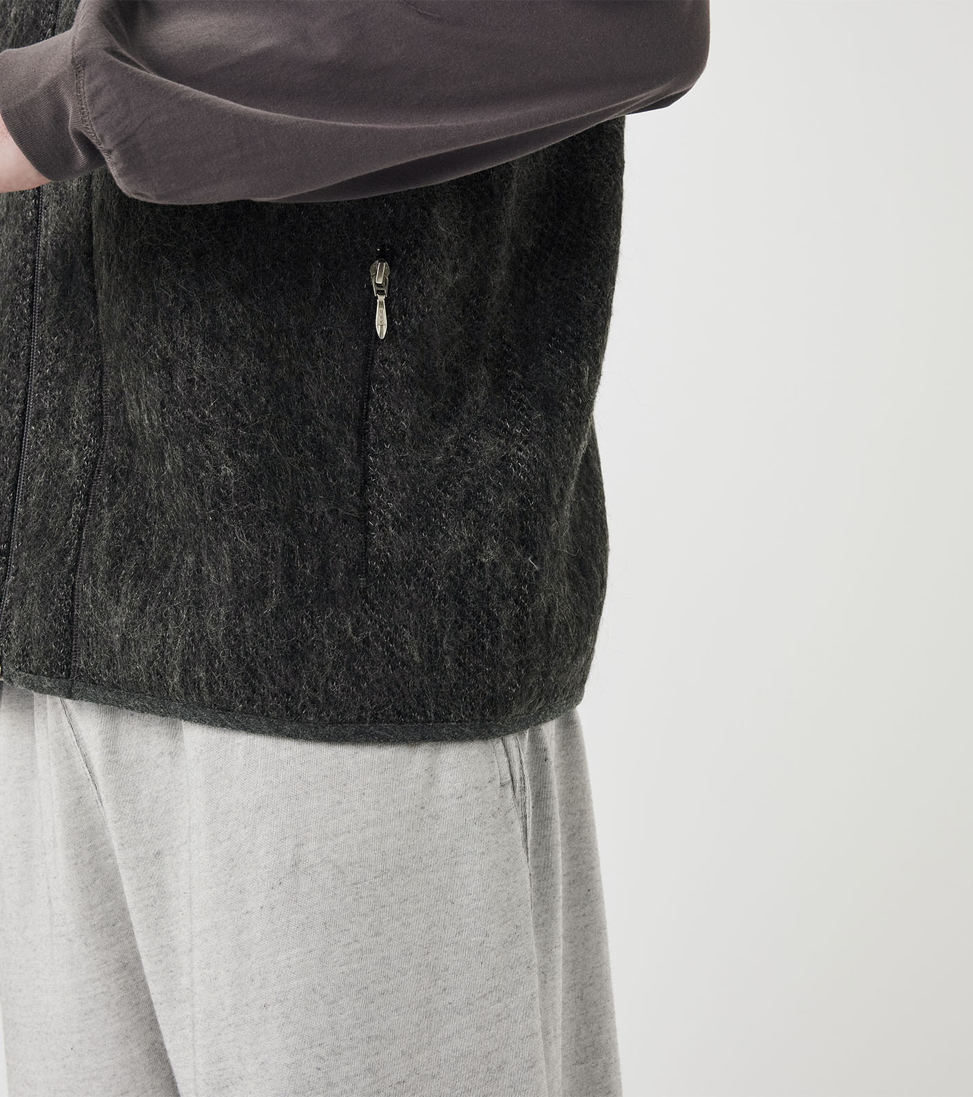 OOAL Zip Up Mohair Vest