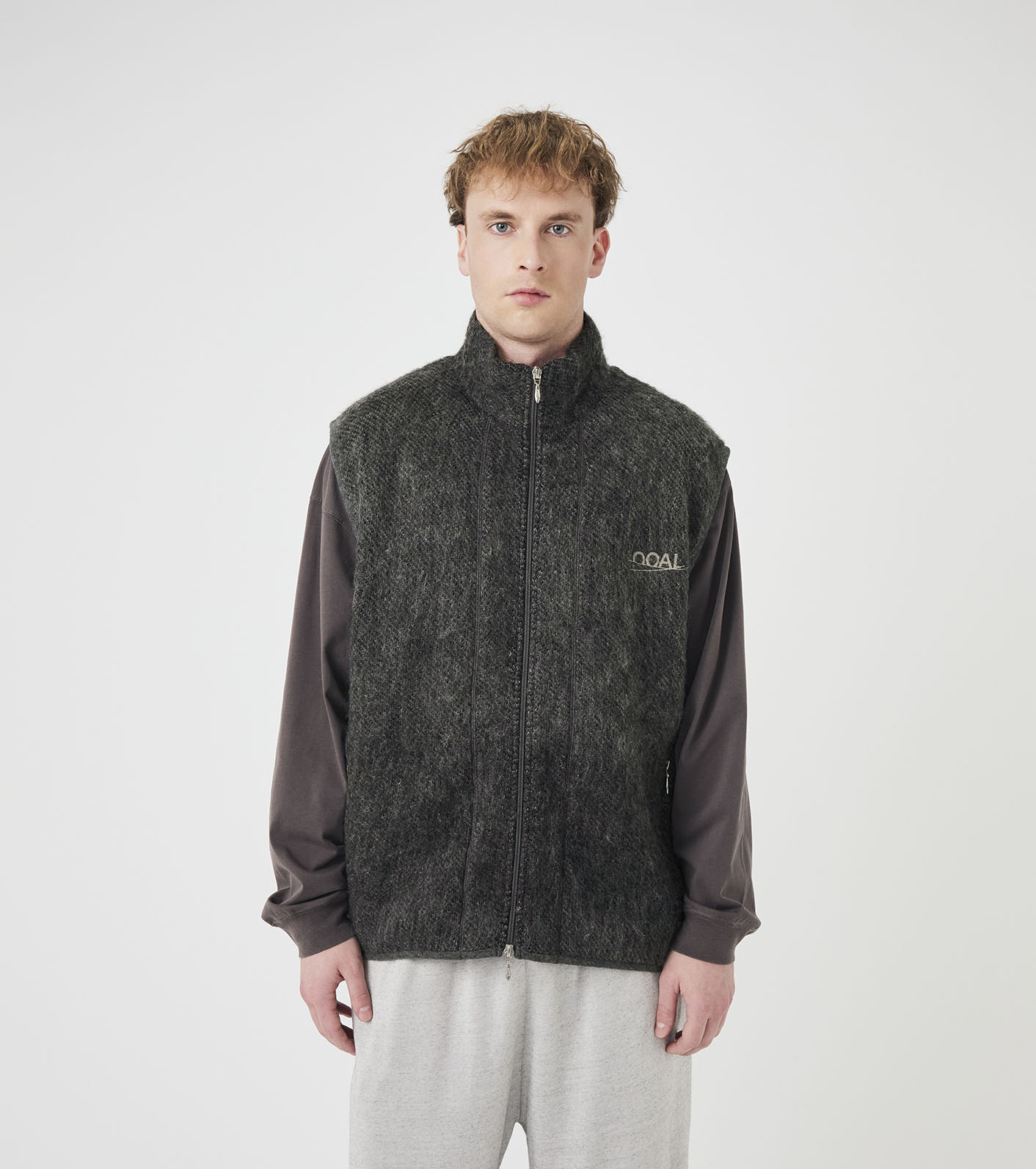 OOAL Zip Up Mohair Vest