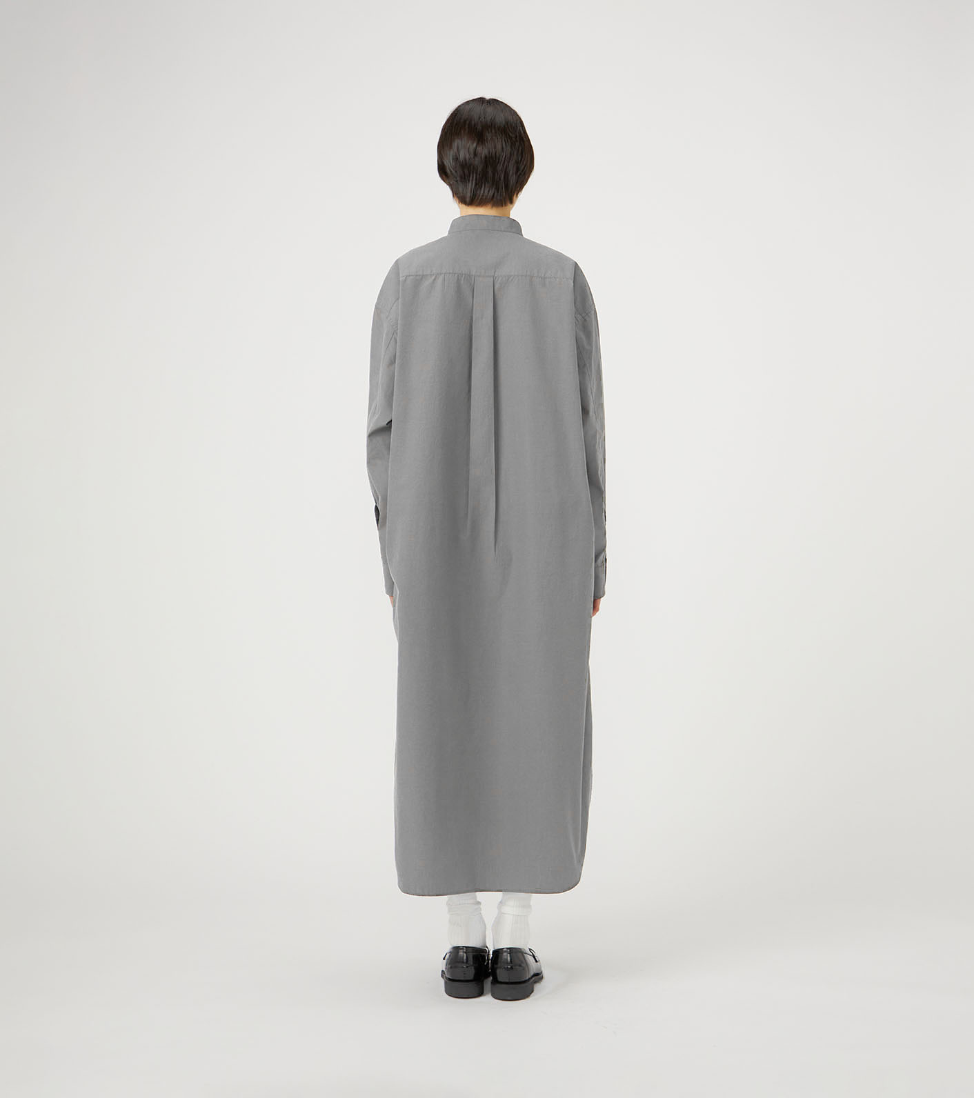 Band Collar Wind Shirt Dress