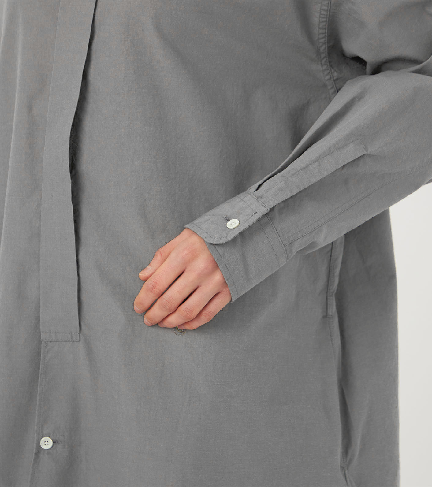 Band Collar Wind Shirt Dress