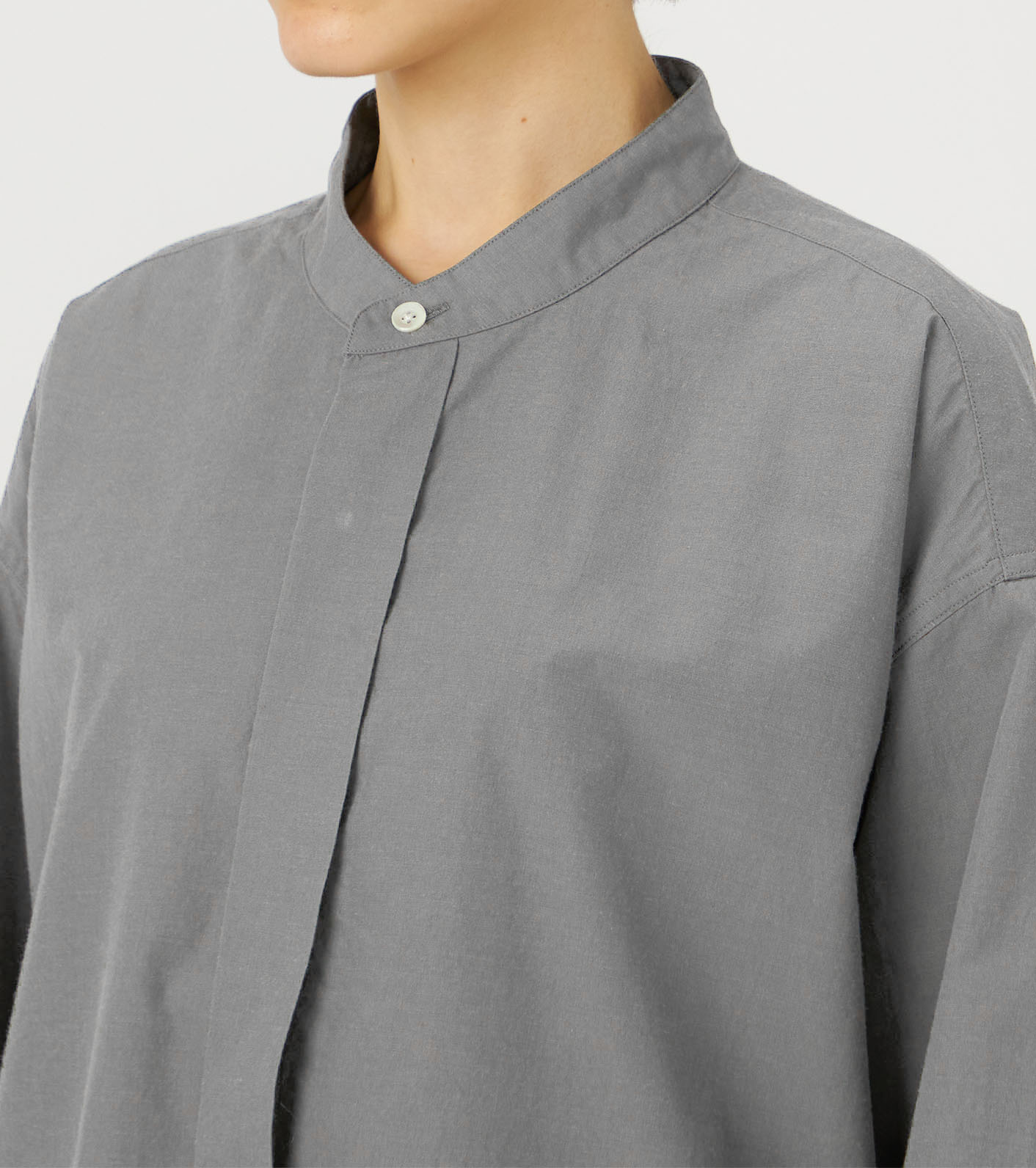 Band Collar Wind Shirt Dress