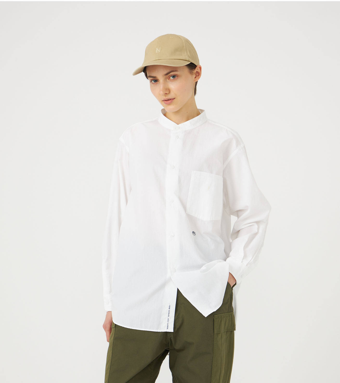 Band Collar Wind Shirt