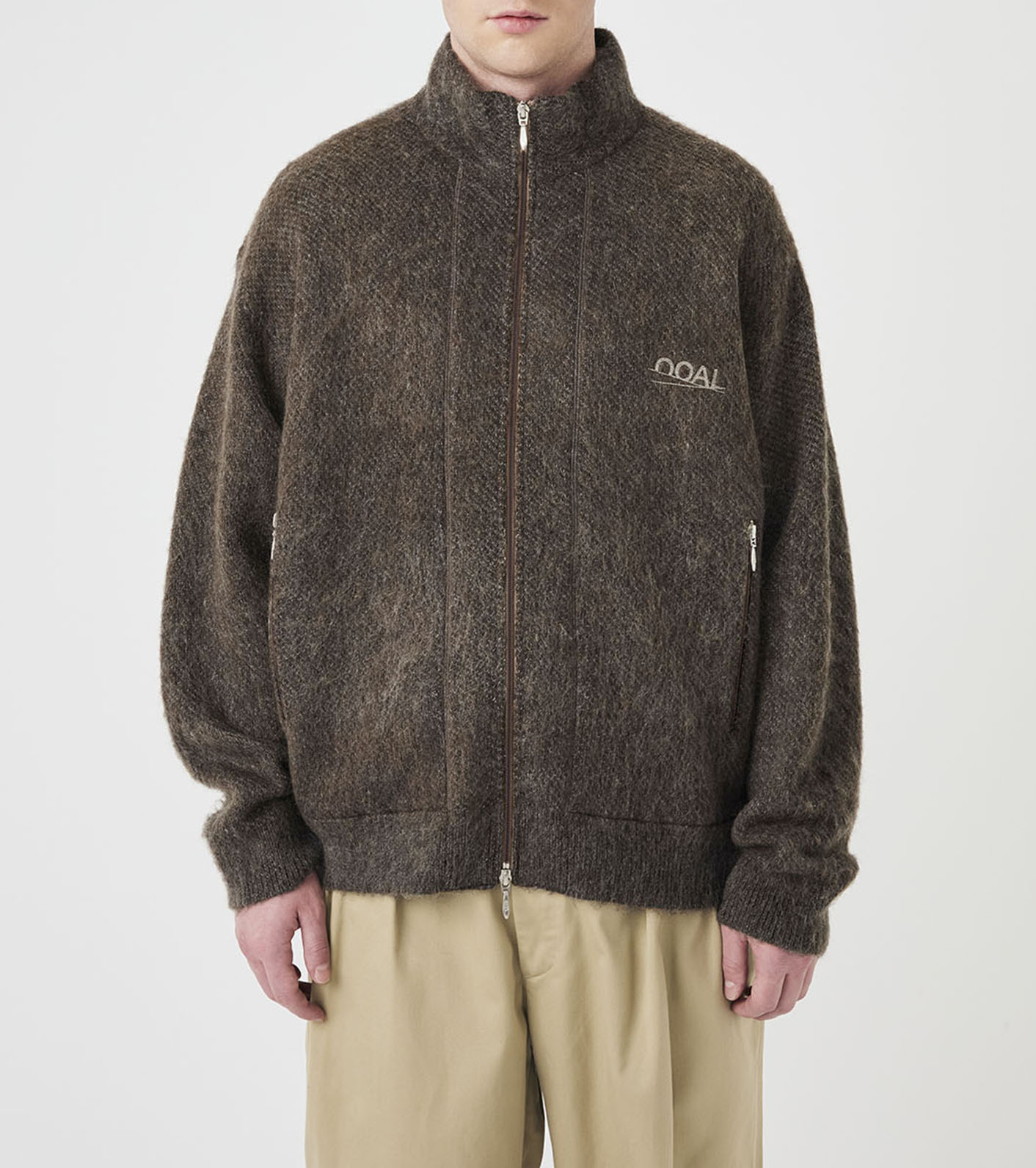 OOAL Zip Up Mohair Jacket