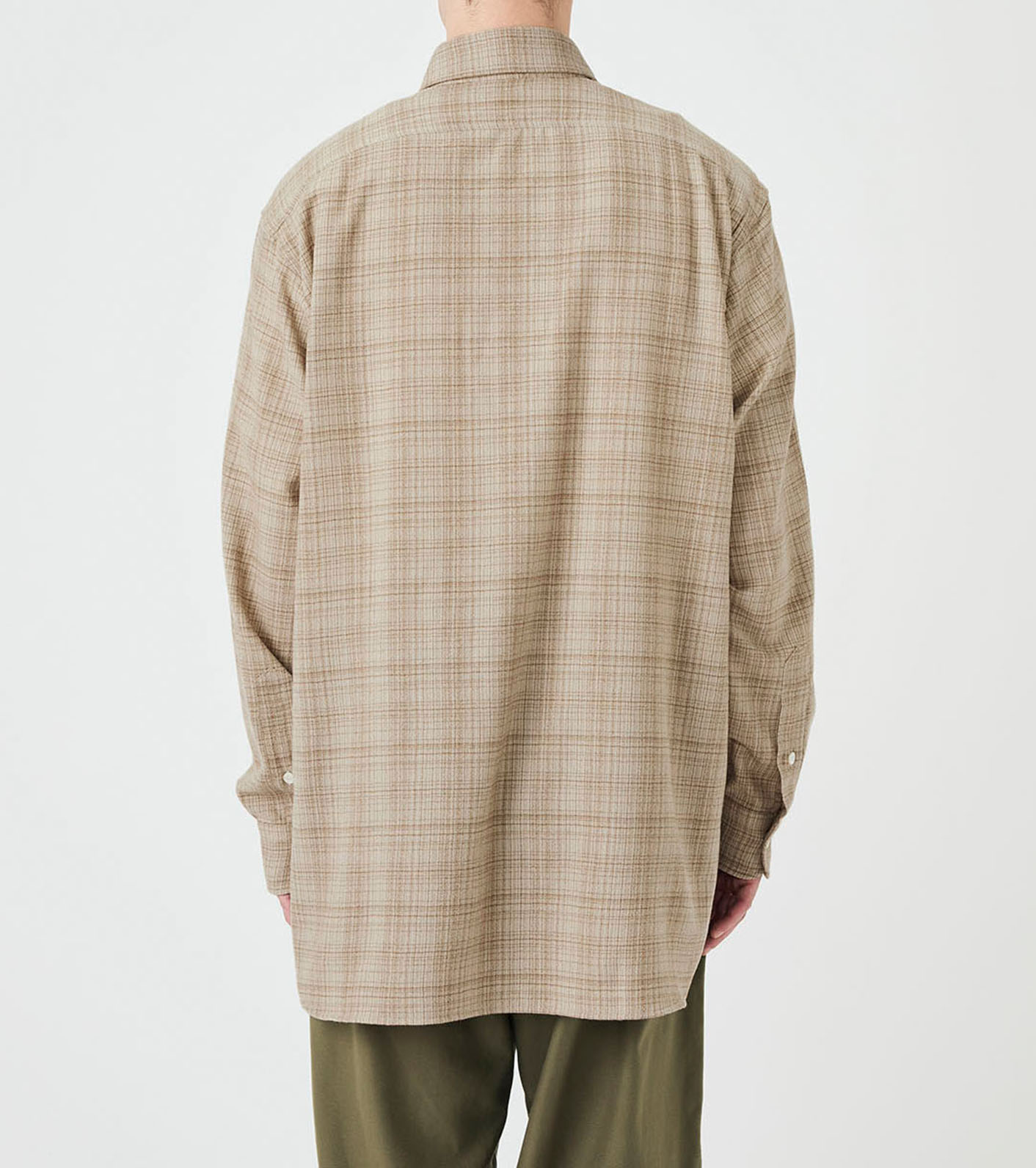 Regular Collar Wool Plaid Shirt
