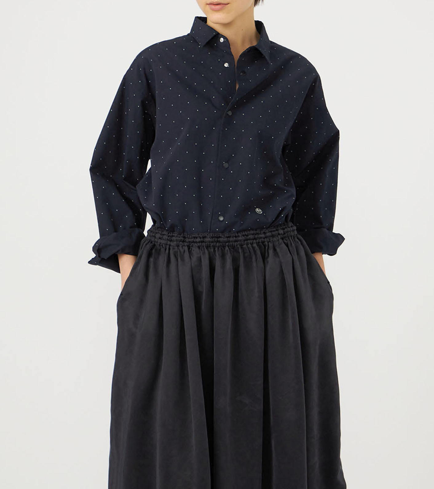Regular Collar Dot Wind Shirt
