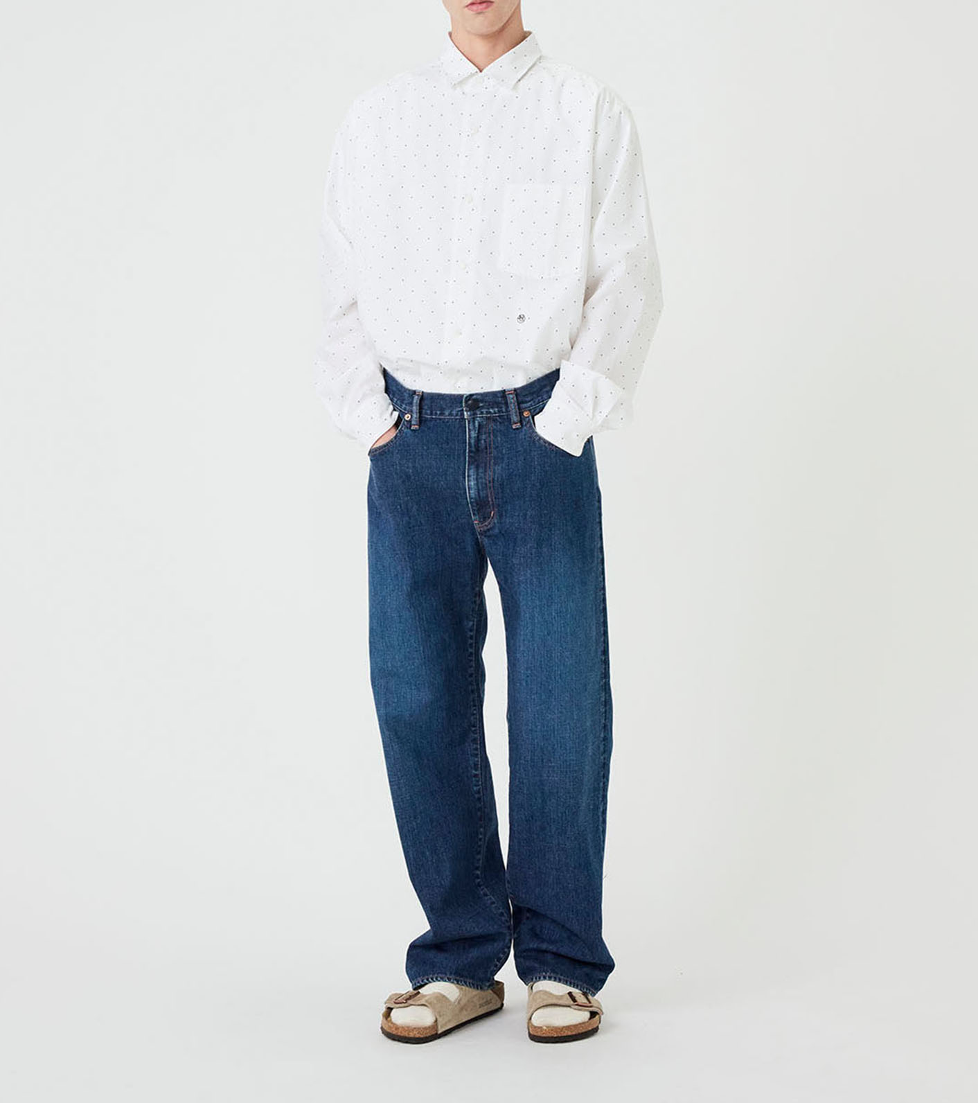 Regular Collar Dot Wind Shirt