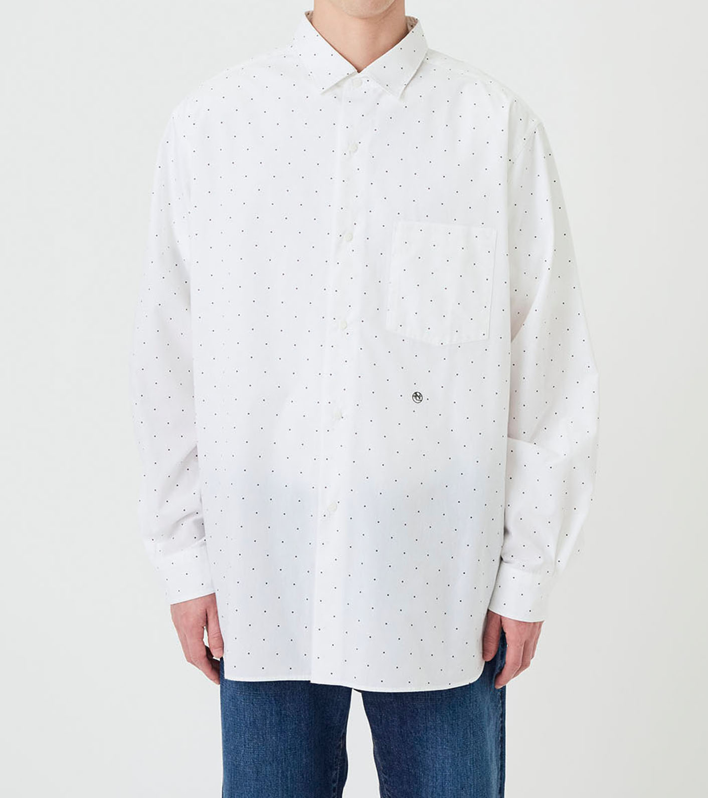 Regular Collar Dot Wind Shirt