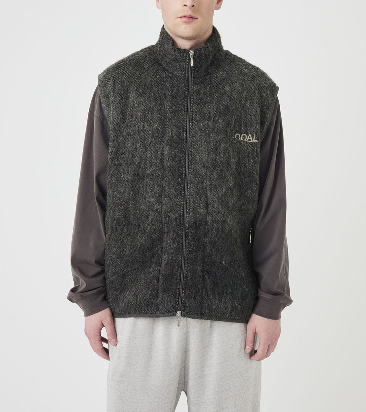 OOAL Zip Up Mohair Vest