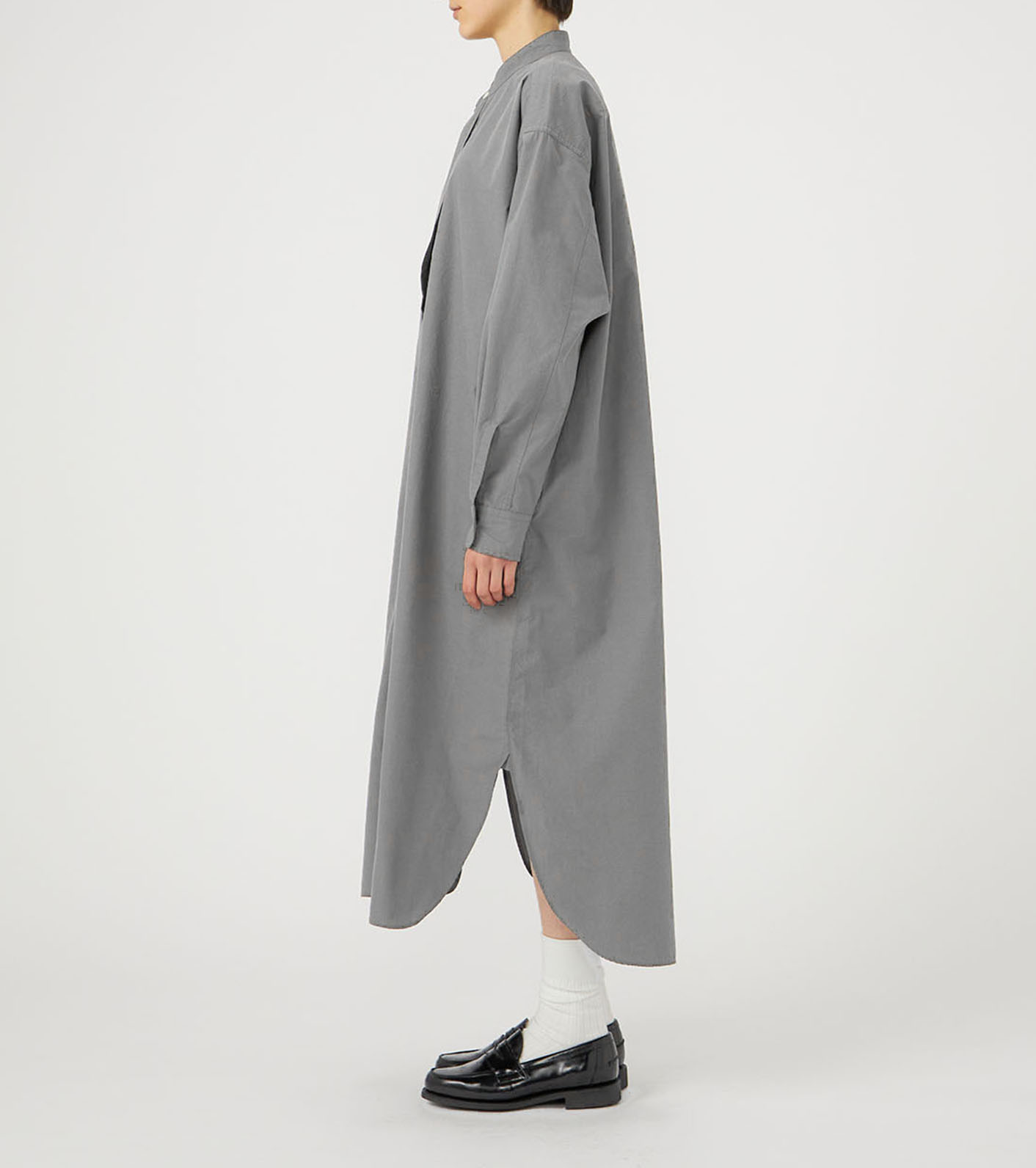 Band Collar Wind Shirt Dress