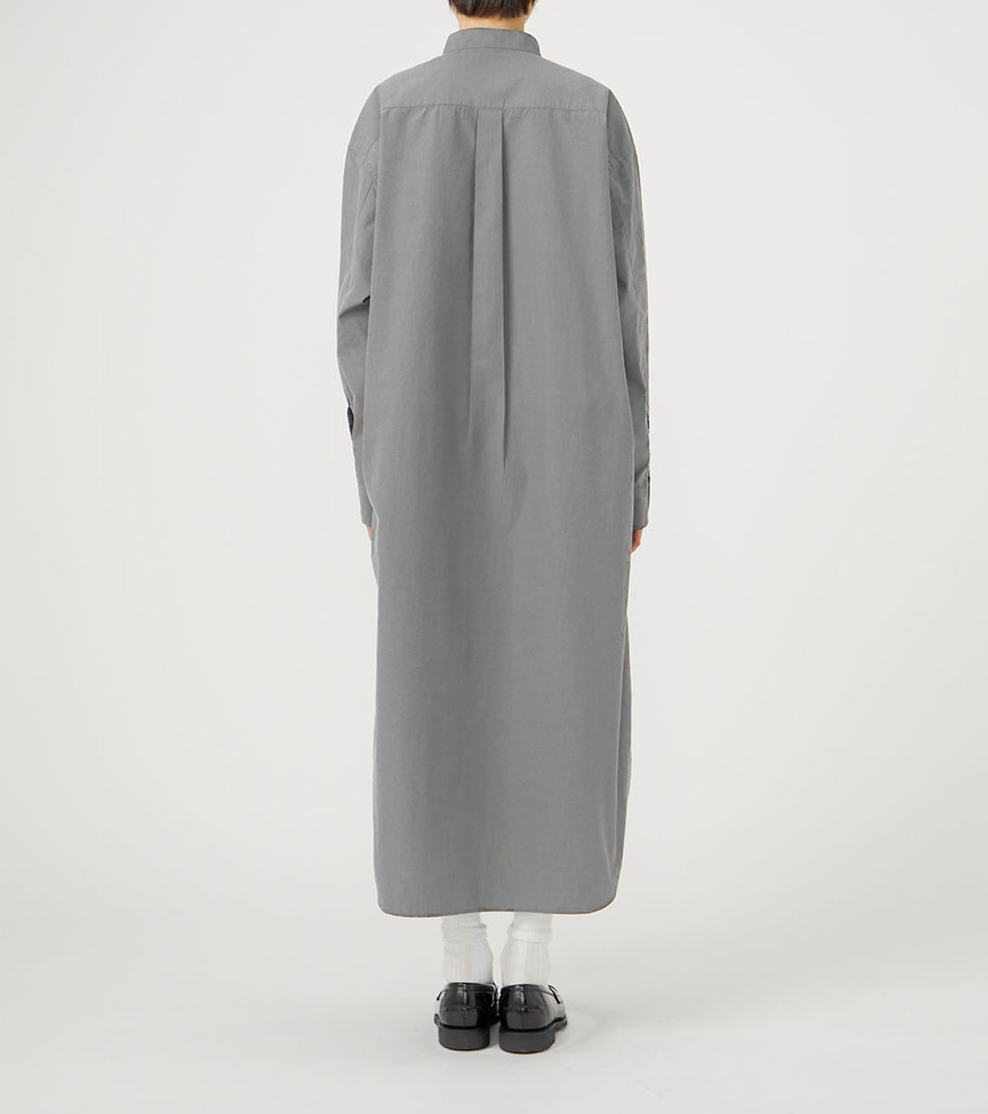 Band Collar Wind Shirt Dress