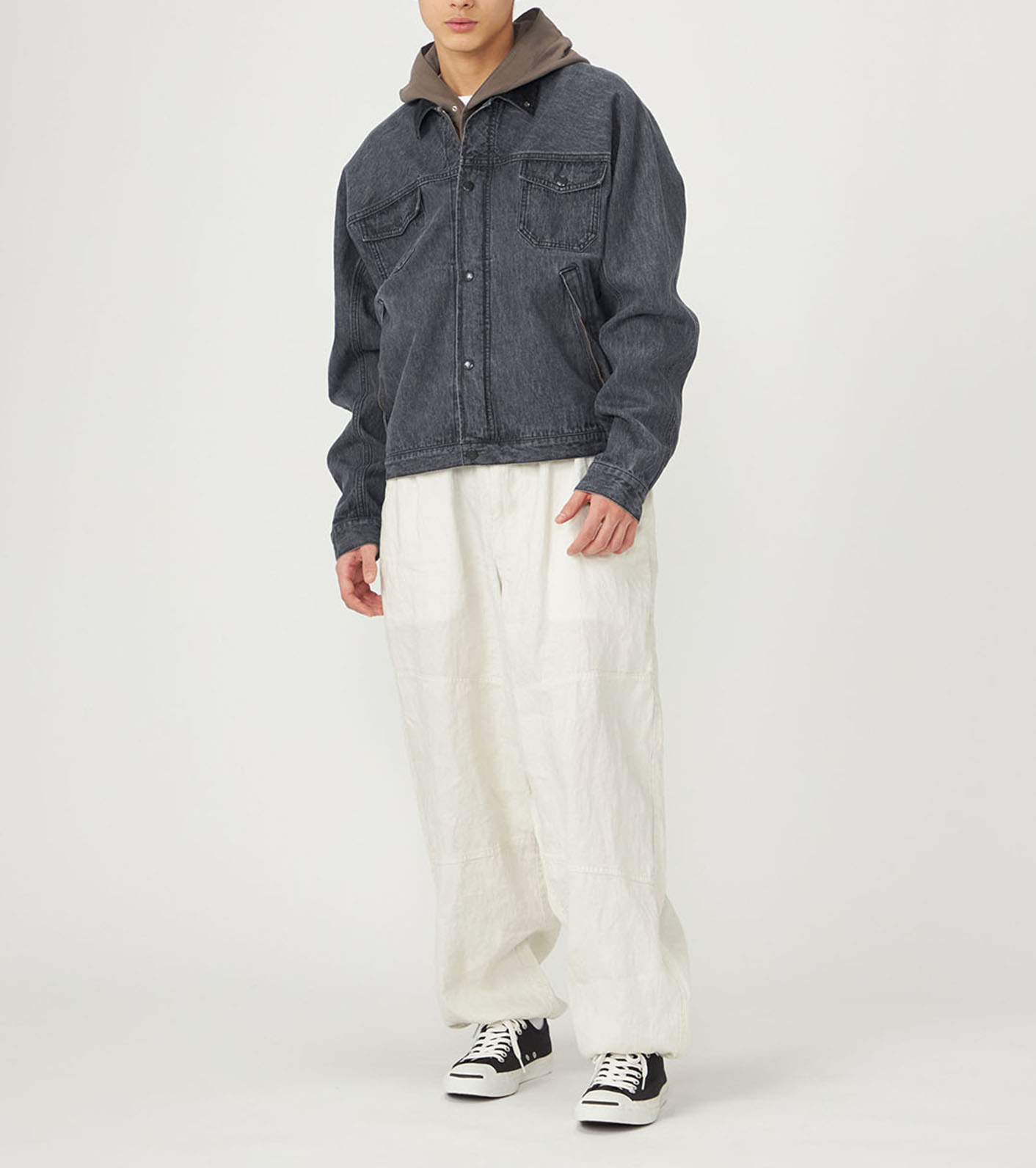 Linen Cotton Denim Field Jacket