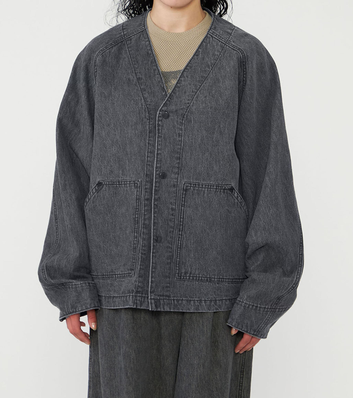 Linen Cotton Denim Field Cardigan