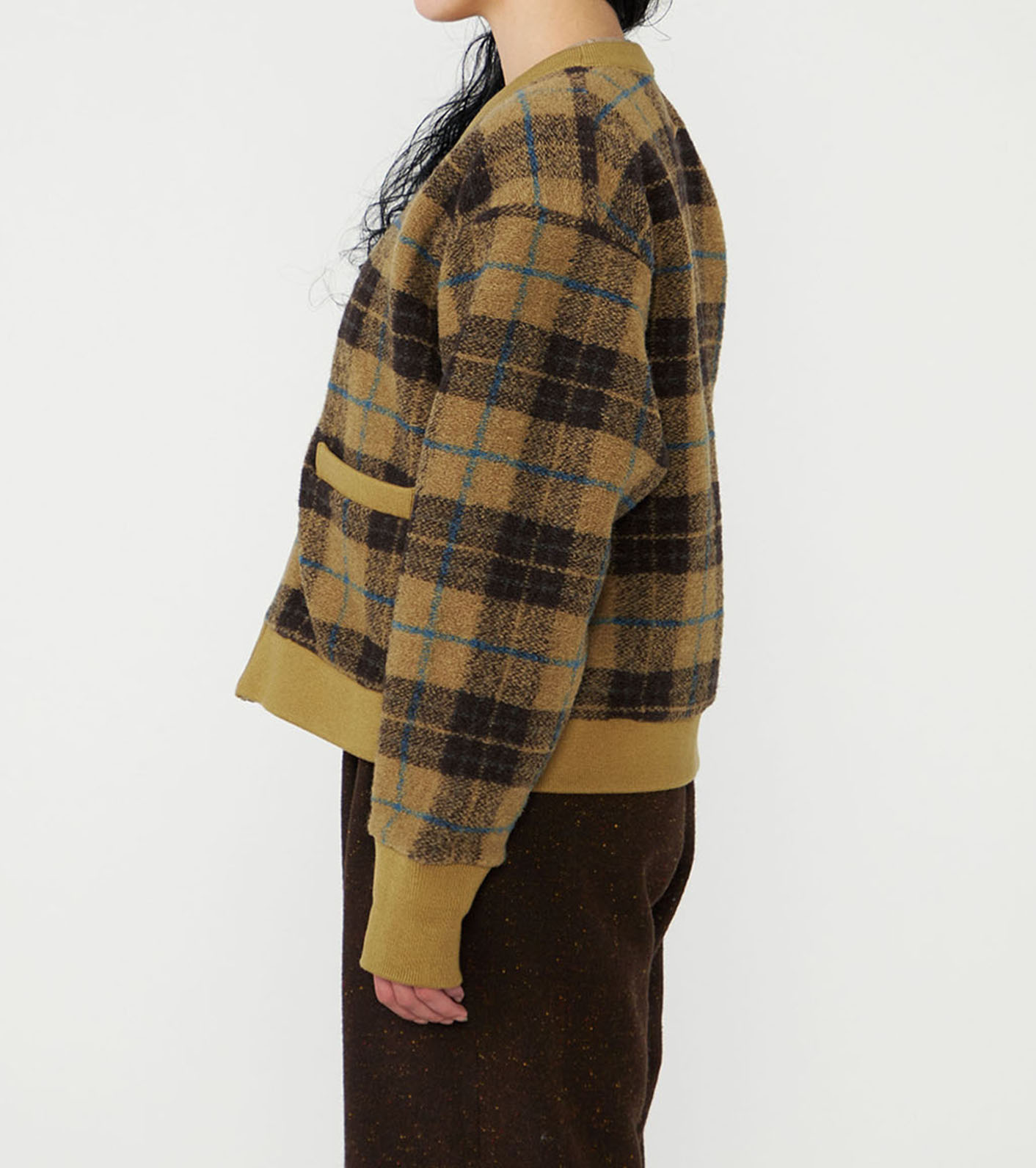 PLAS Plaid Fleece Field Cardigan