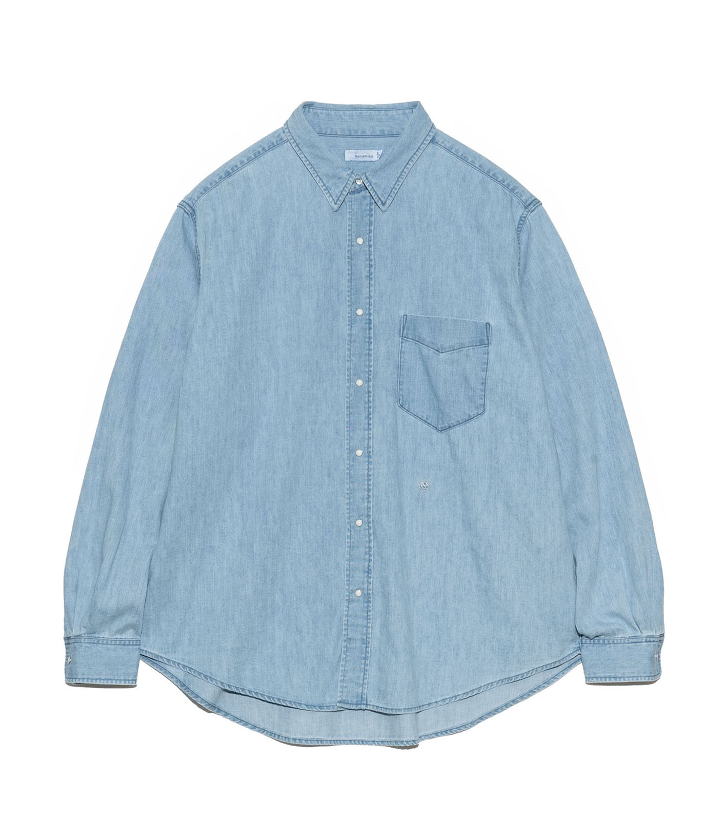 Regular Collar Light Denim Shirts