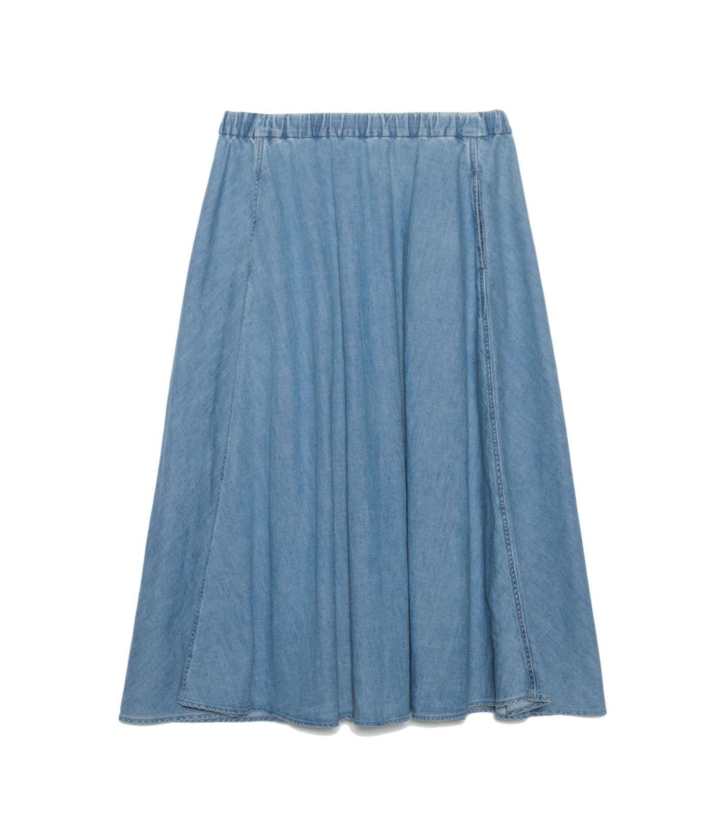 Light Denim Circular Skirt