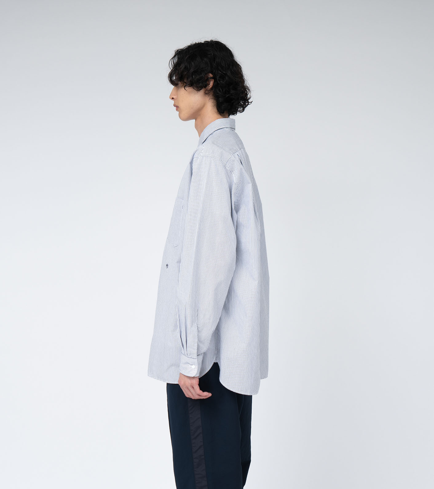 Regular Collar Stripe Wind Shirt