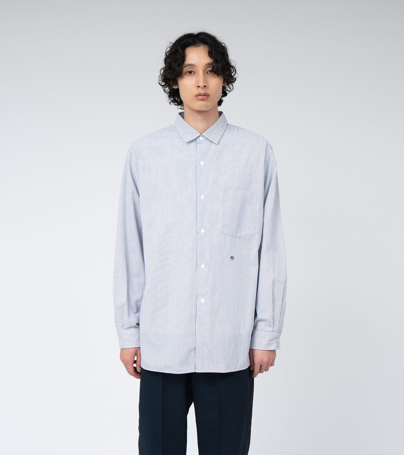 Regular Collar Stripe Wind Shirt