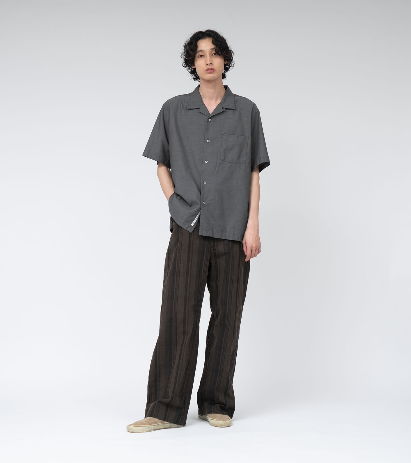 Open Collar Panama S/S Shirt