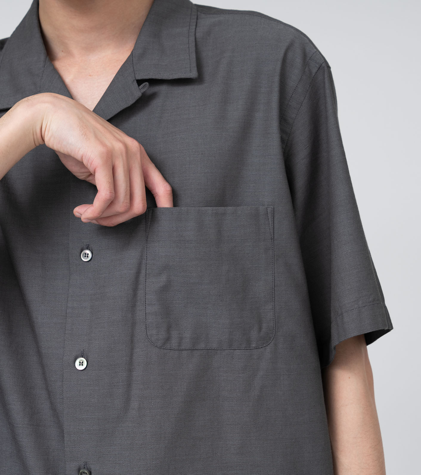 Open Collar Panama S/S Shirt