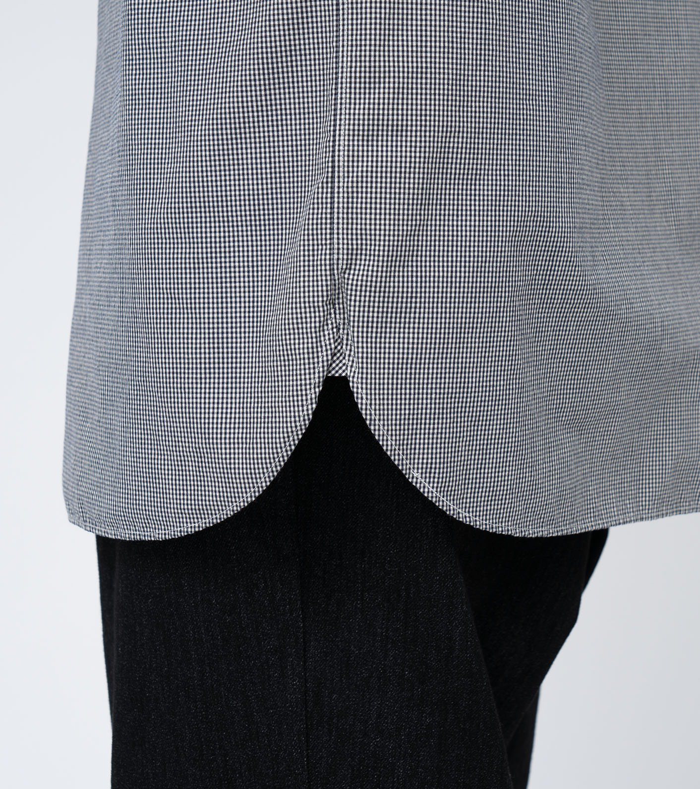 Regular Collar Gingham Check Wind Shirt
