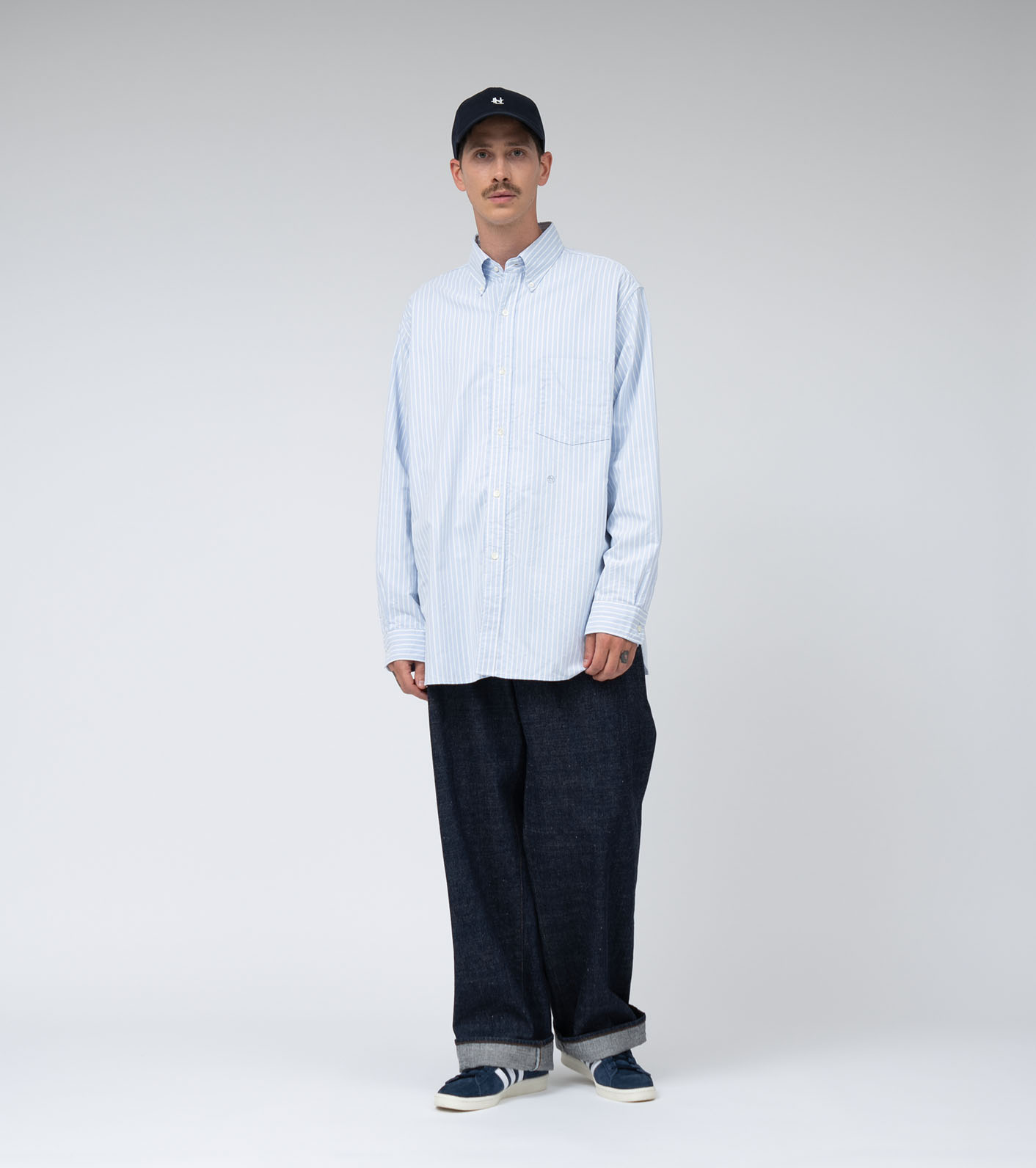 Button Down Stripe Wind Shirt