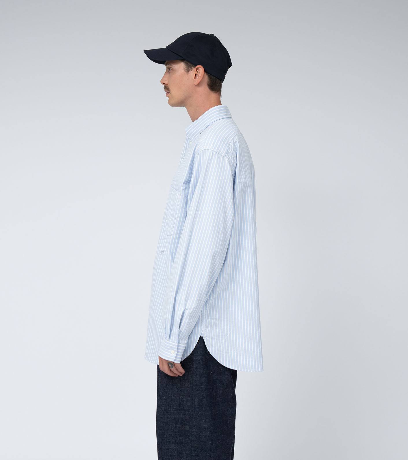Button Down Stripe Wind Shirt
