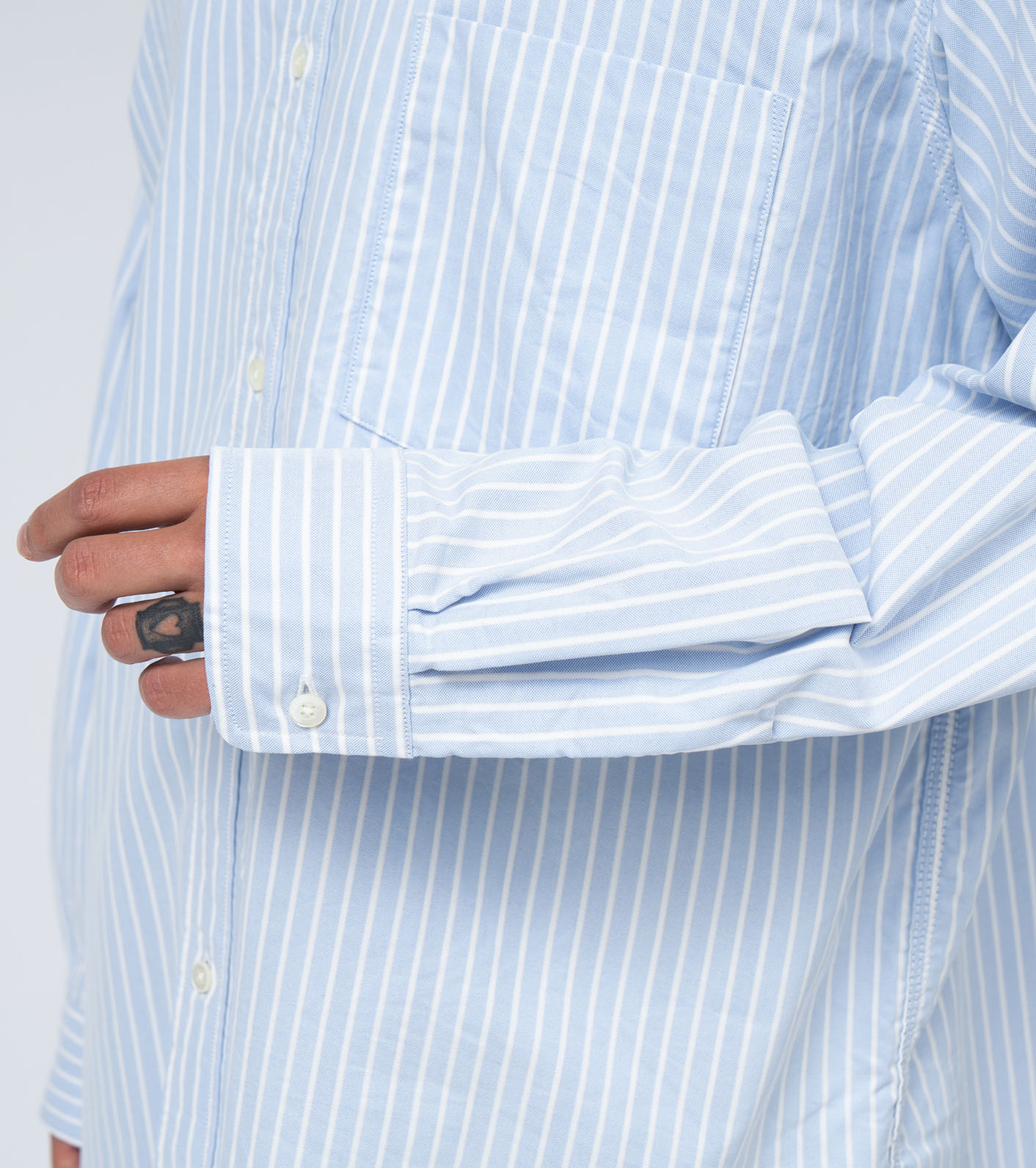 Button Down Stripe Wind Shirt