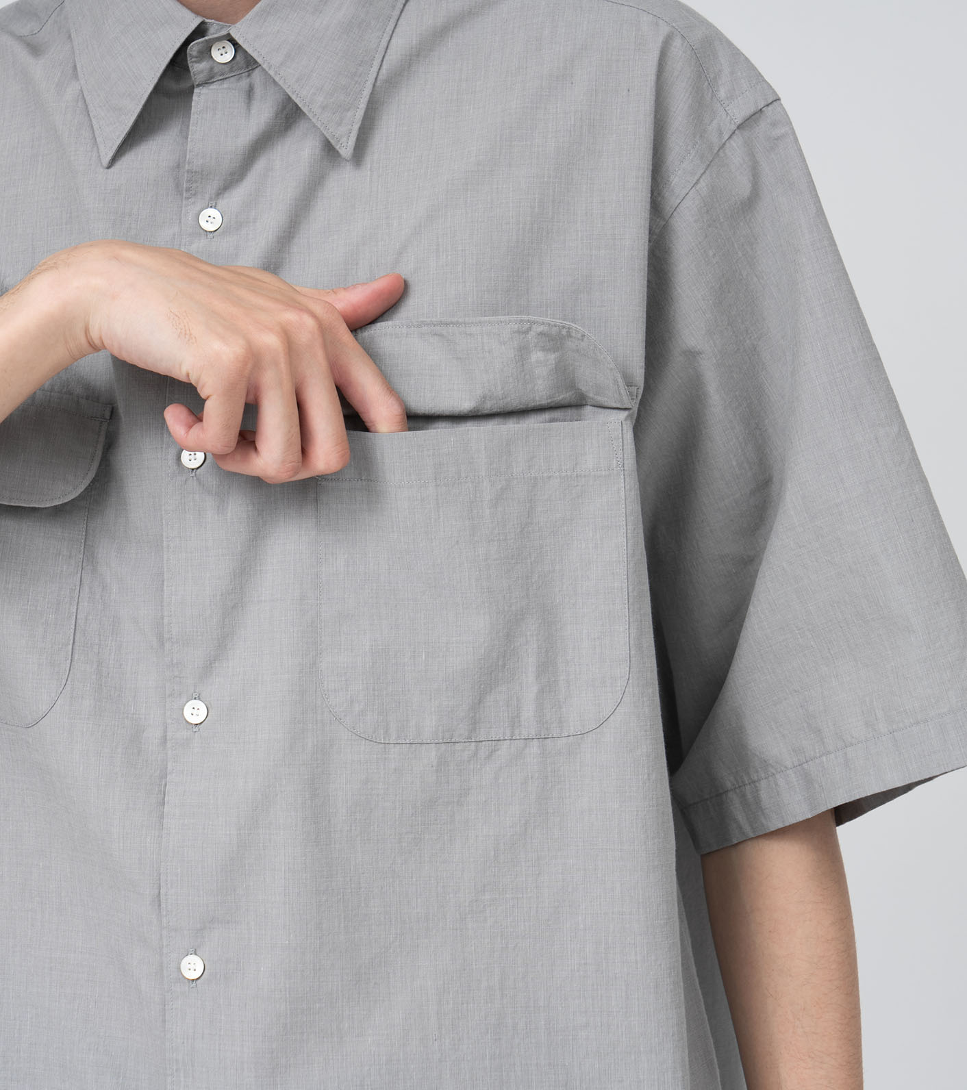 Regular Collar End On End S/S Shirt