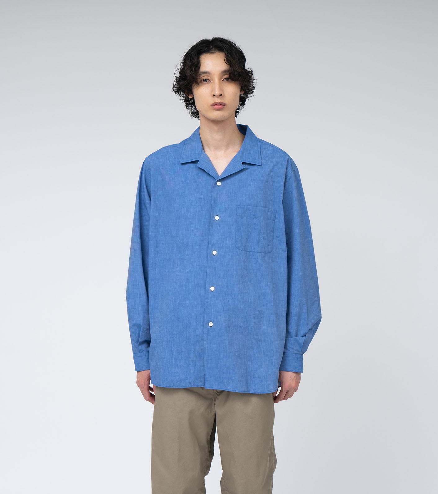 Open Collar End On End Shirt