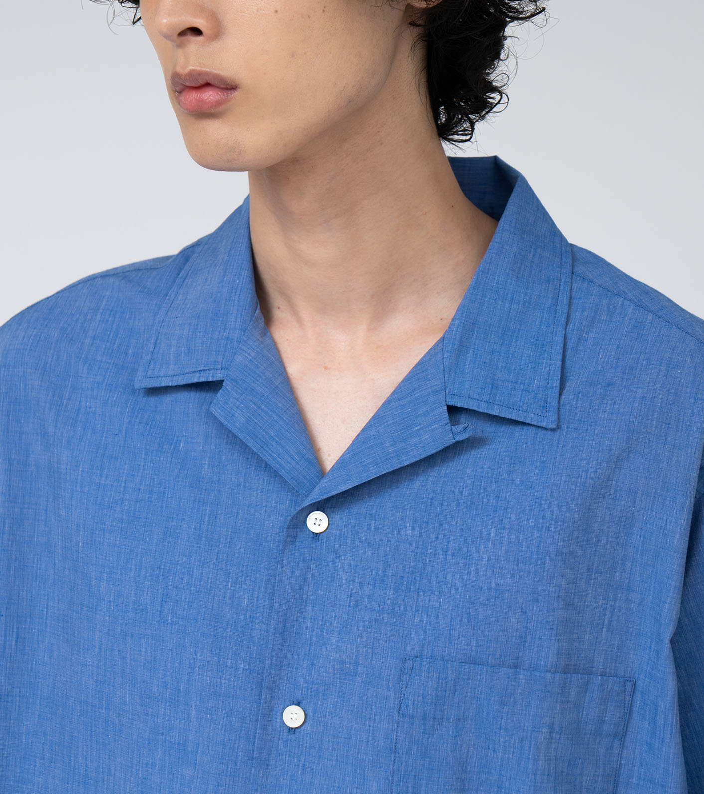 Open Collar End On End Shirt