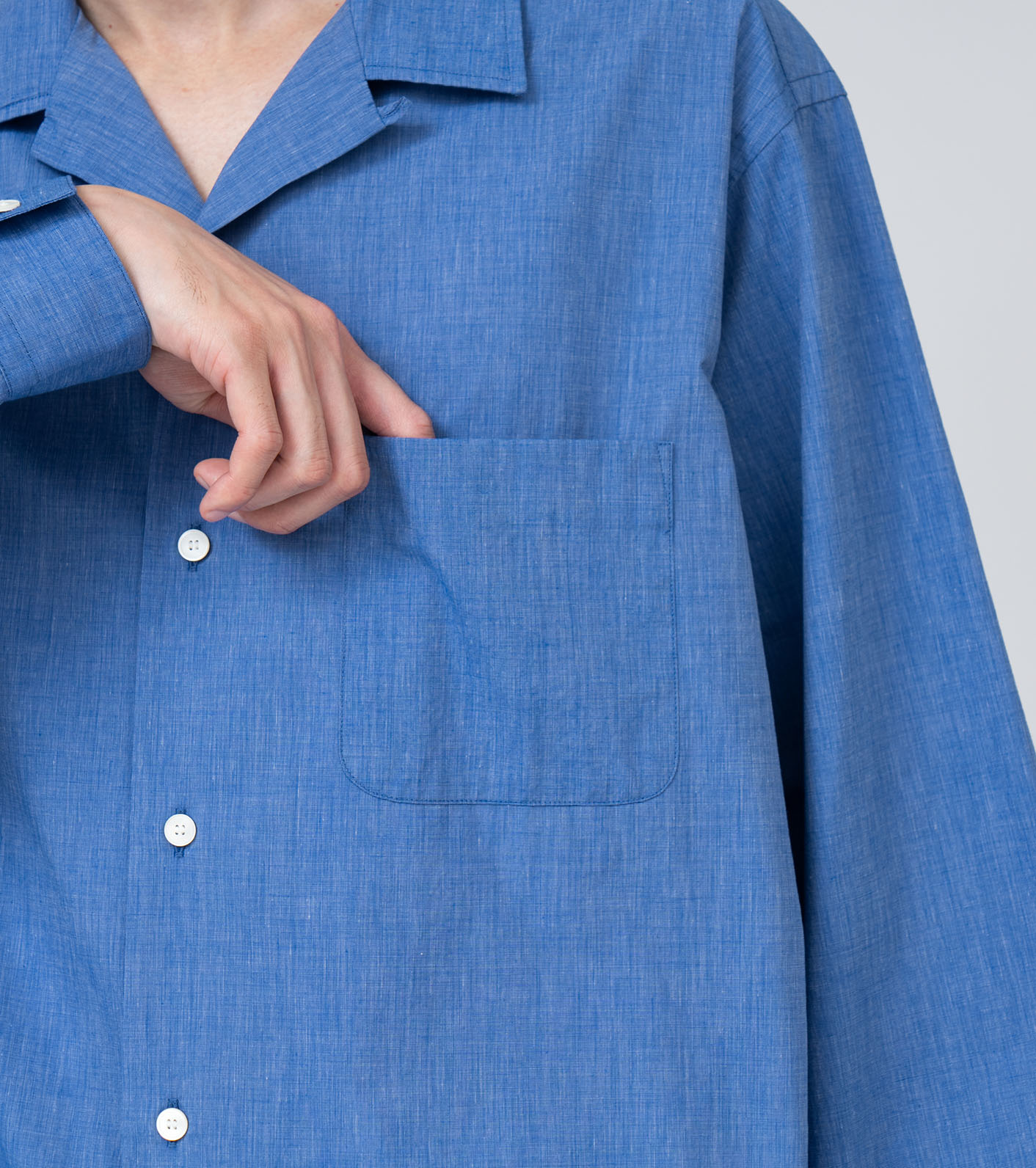 Open Collar End On End Shirt