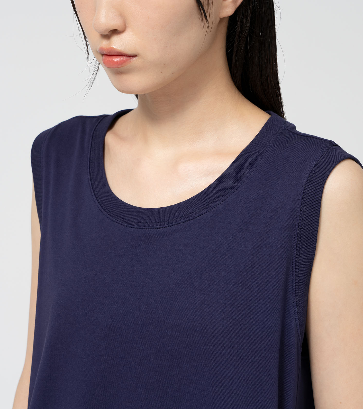 Cotton Jersey Sleeveless Flared Dress