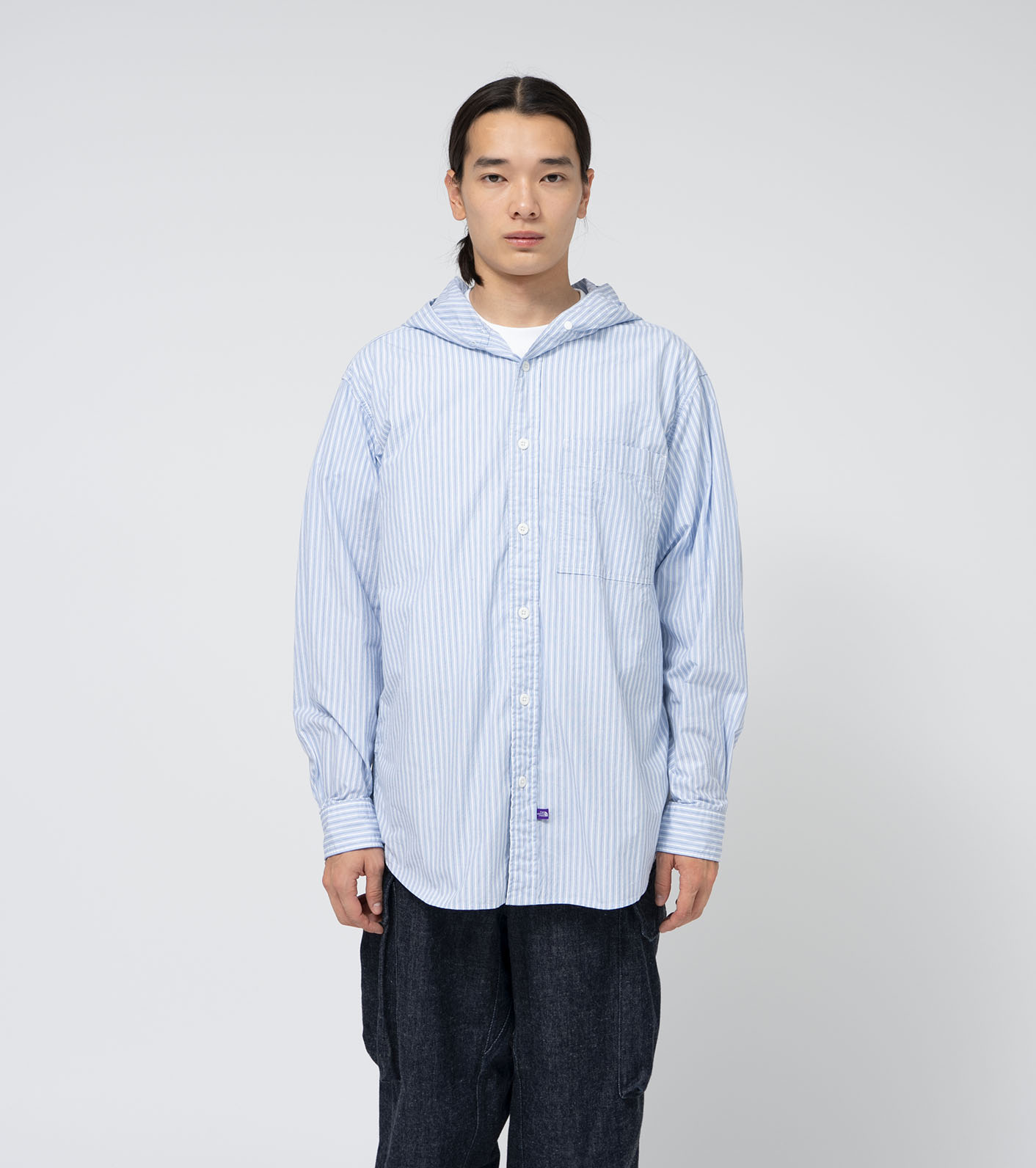 Mountain Striped Hooded Shirt