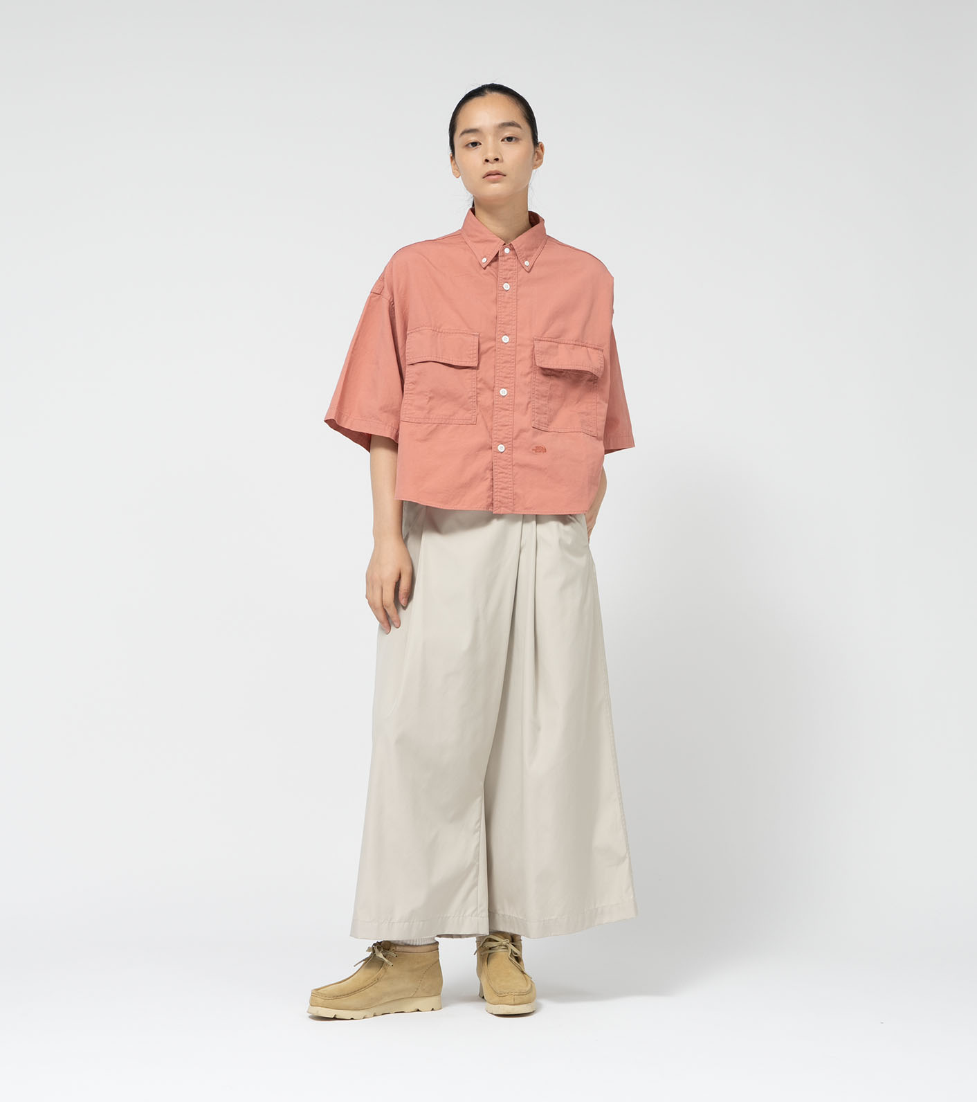 Button Down Field S/S Cropped Shirt