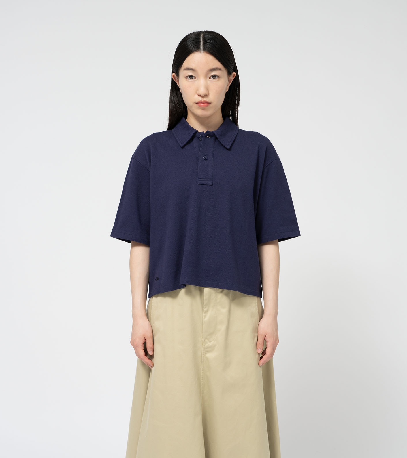 Moss Stitch Field Cropped Polo