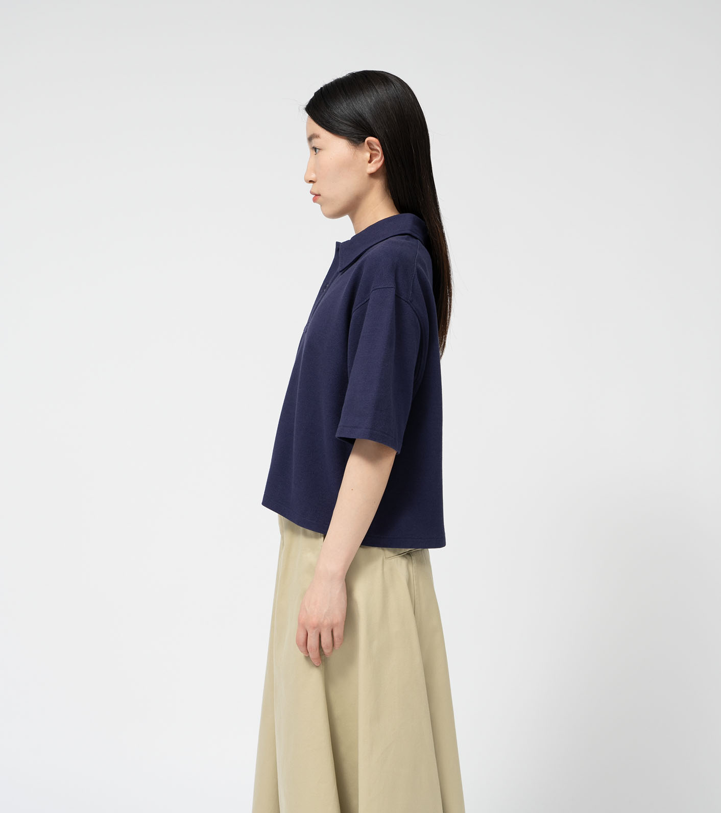 Moss Stitch Field Cropped Polo