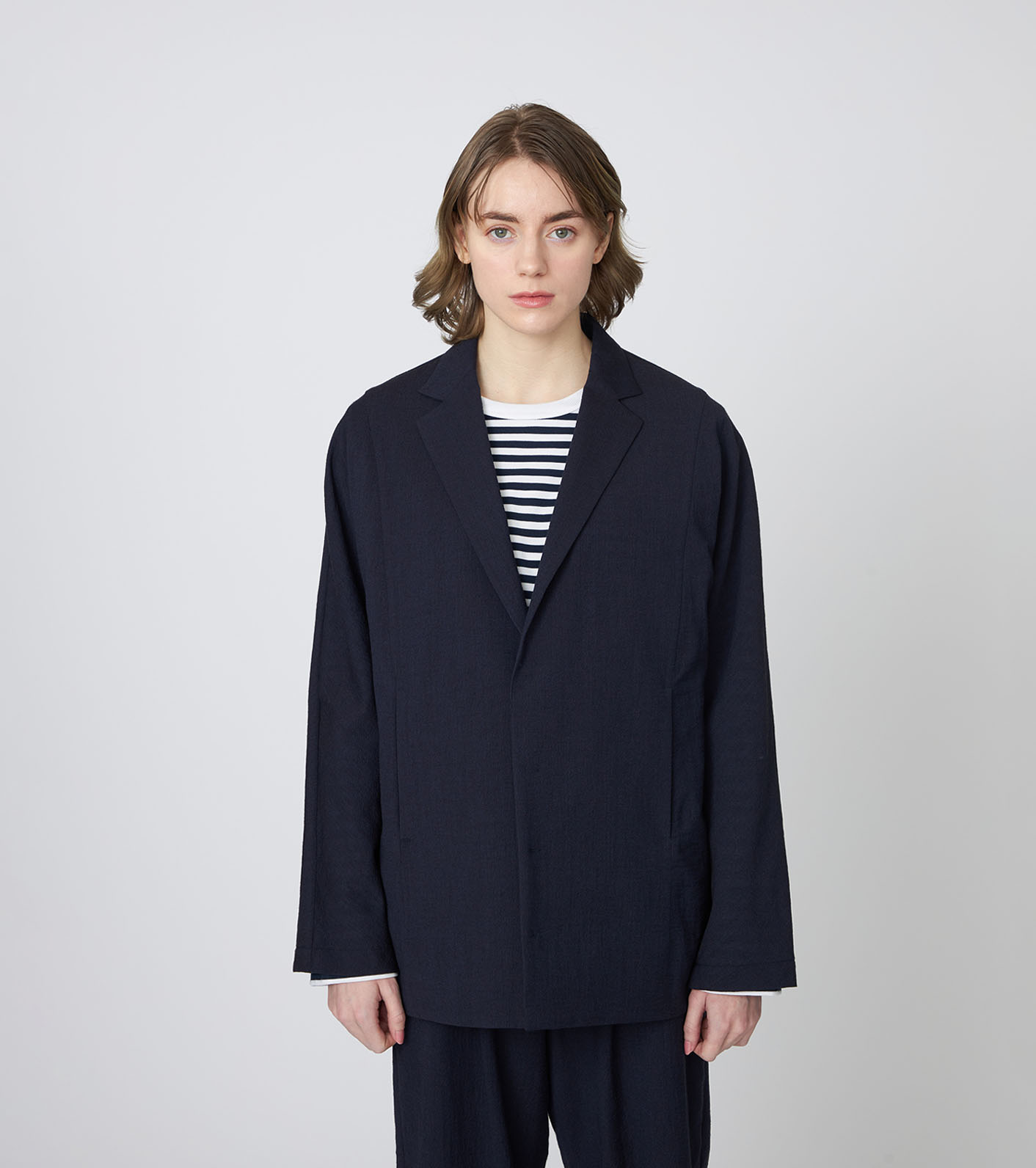 Wool Cotton Crepe Jacket