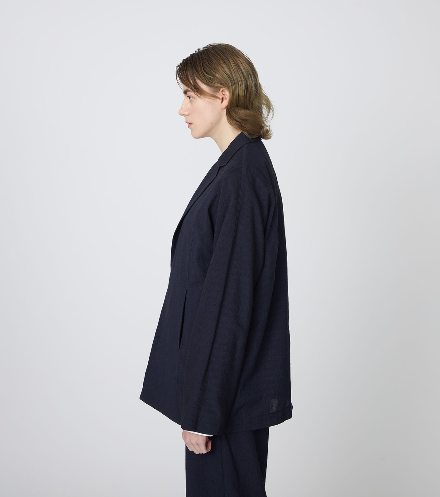Wool Cotton Crepe Jacket