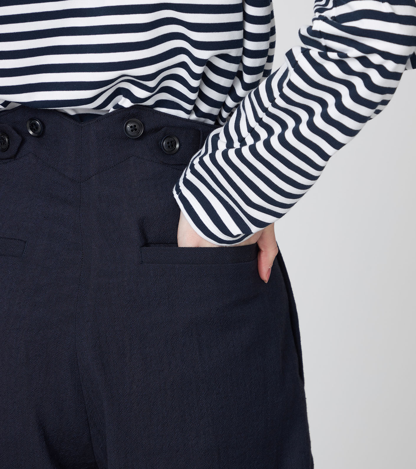 Wool Cotton Crepe Pants