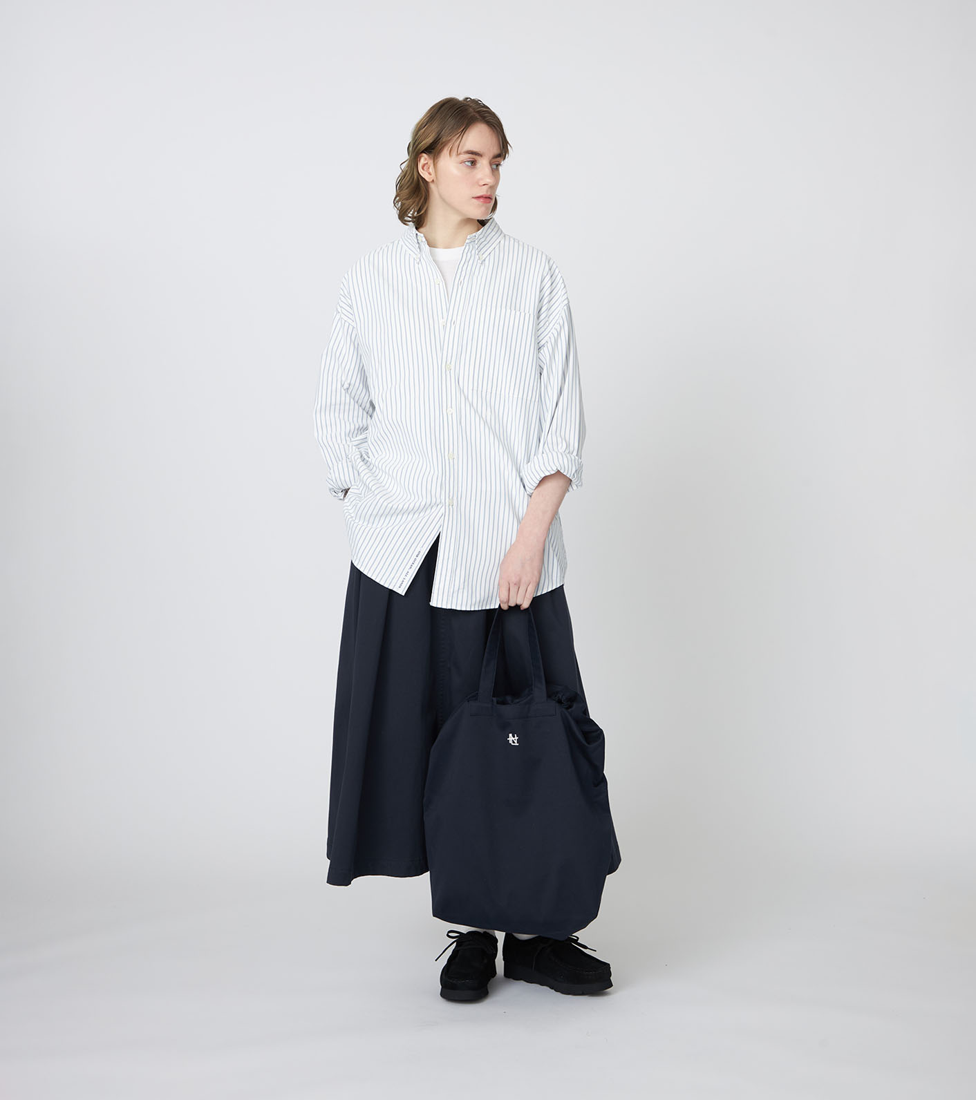Button Down Stripe Wind Shirt