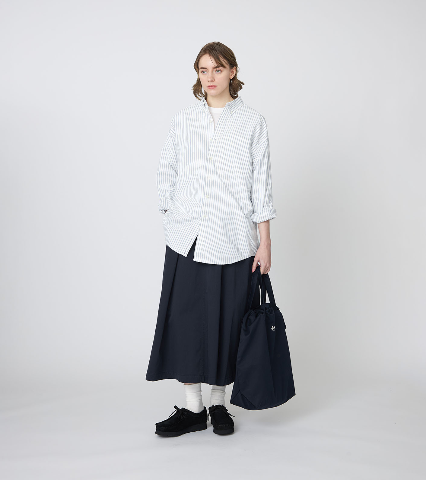 Button Down Stripe Wind Shirt