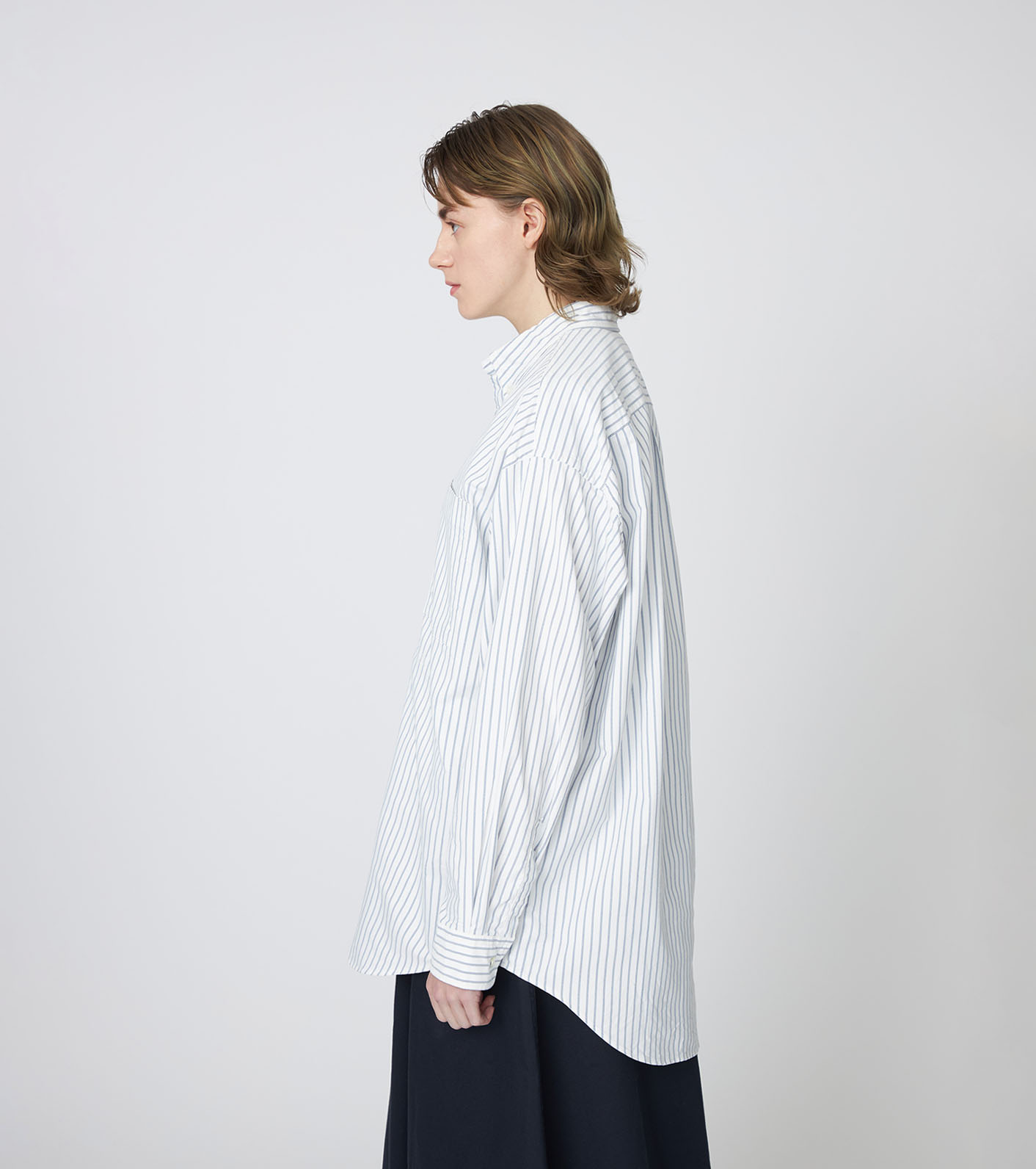 Button Down Stripe Wind Shirt
