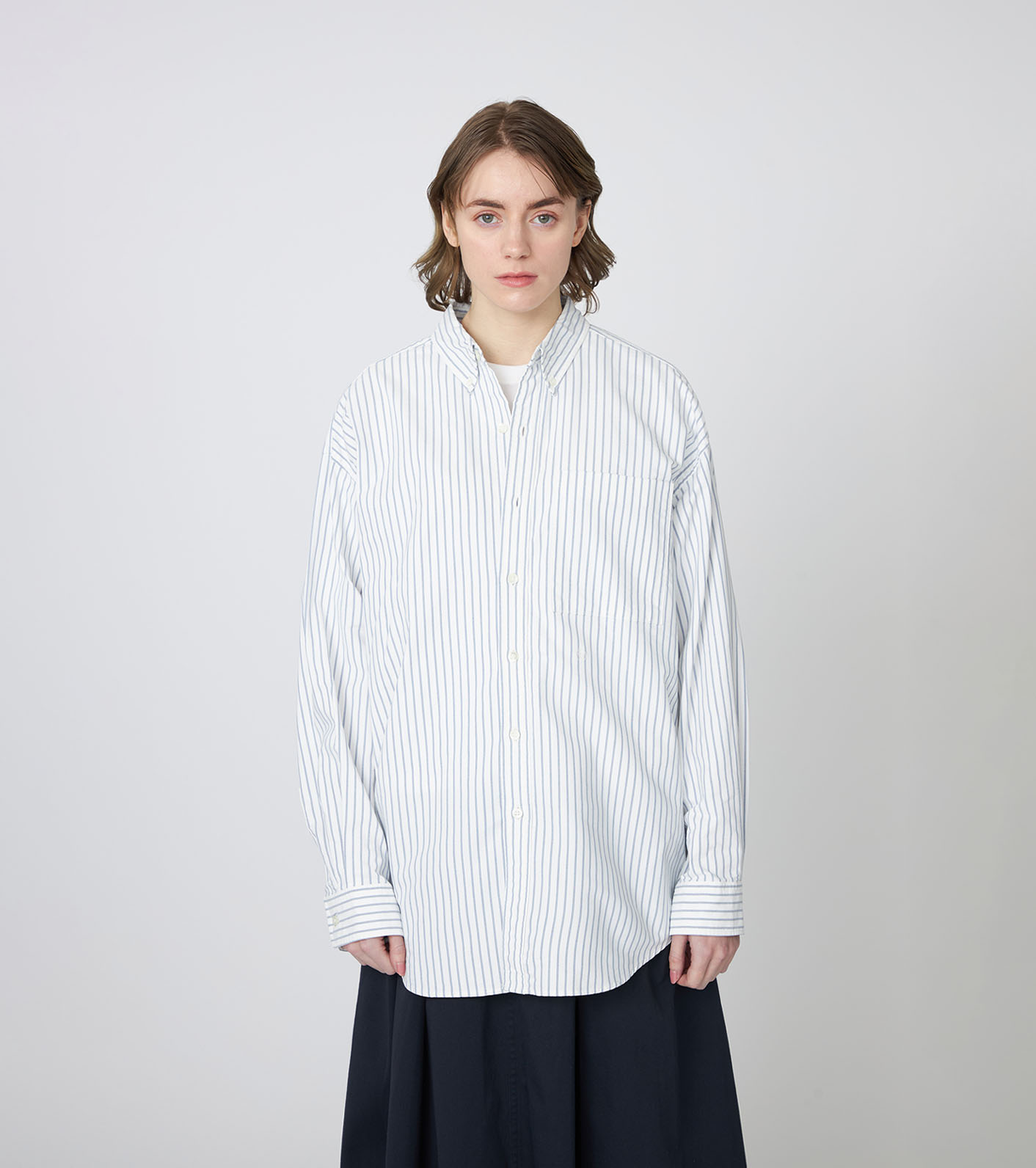 Button Down Stripe Wind Shirt