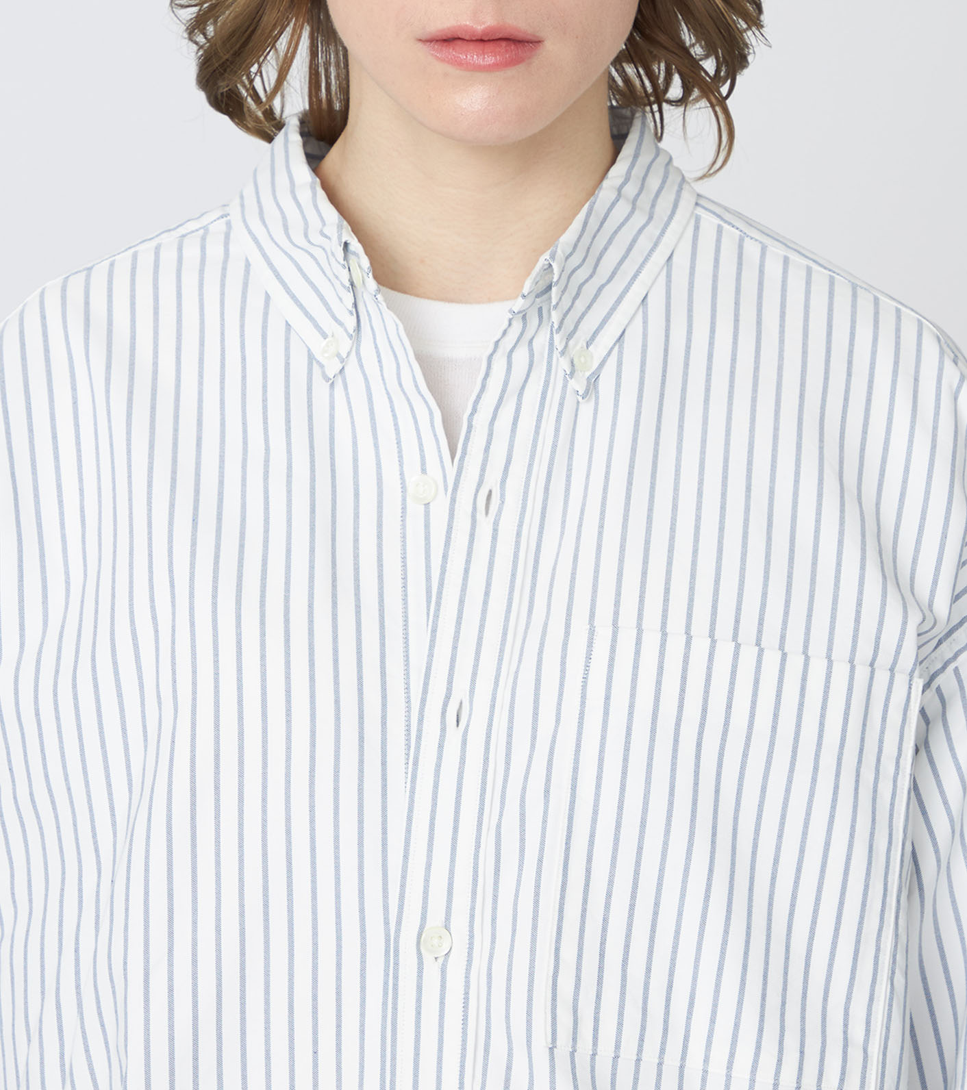Button Down Stripe Wind Shirt
