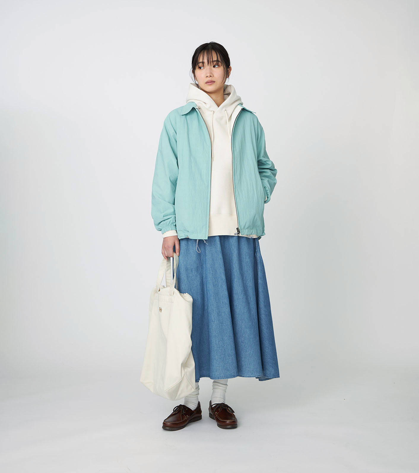 Light Denim Circular Skirt