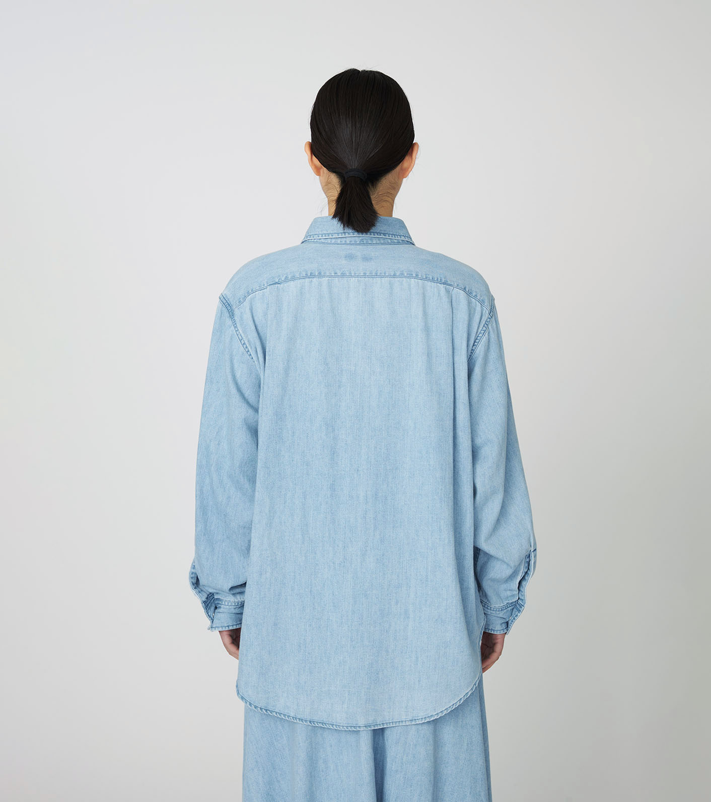 Regular Collar Light Denim Shirt
