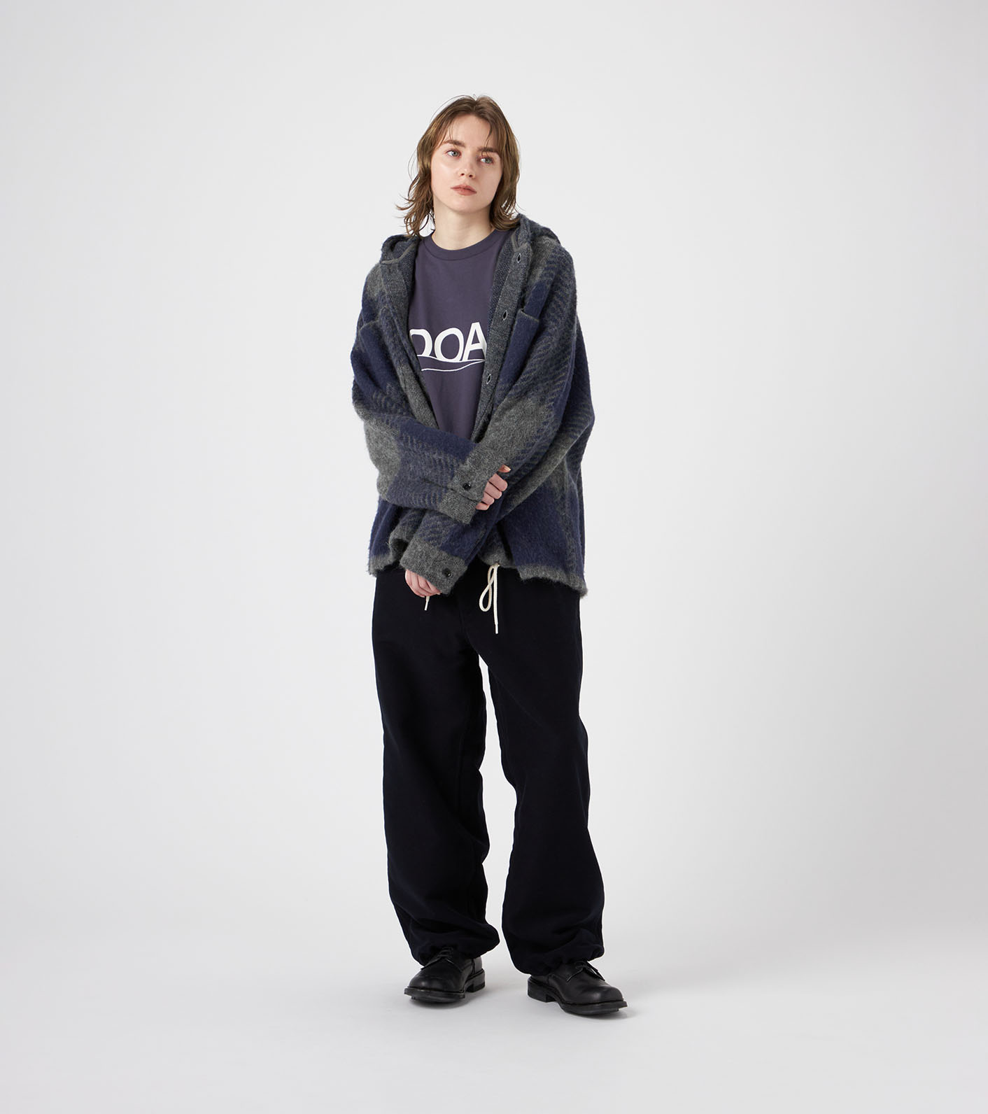 Mohair Hooded Shirt Jacket